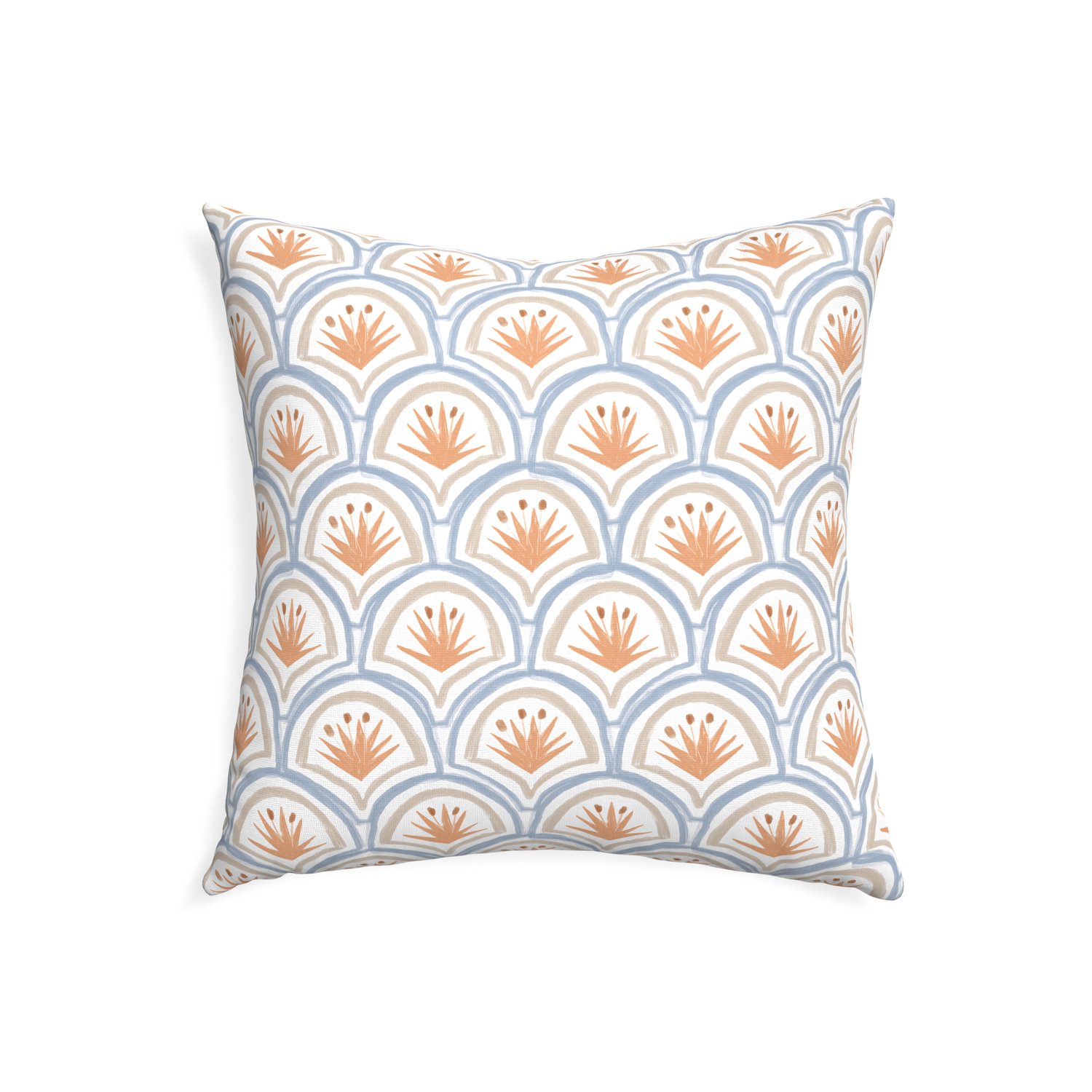 22-square thatcher apricot custom art deco palm patternpillow with none on white background