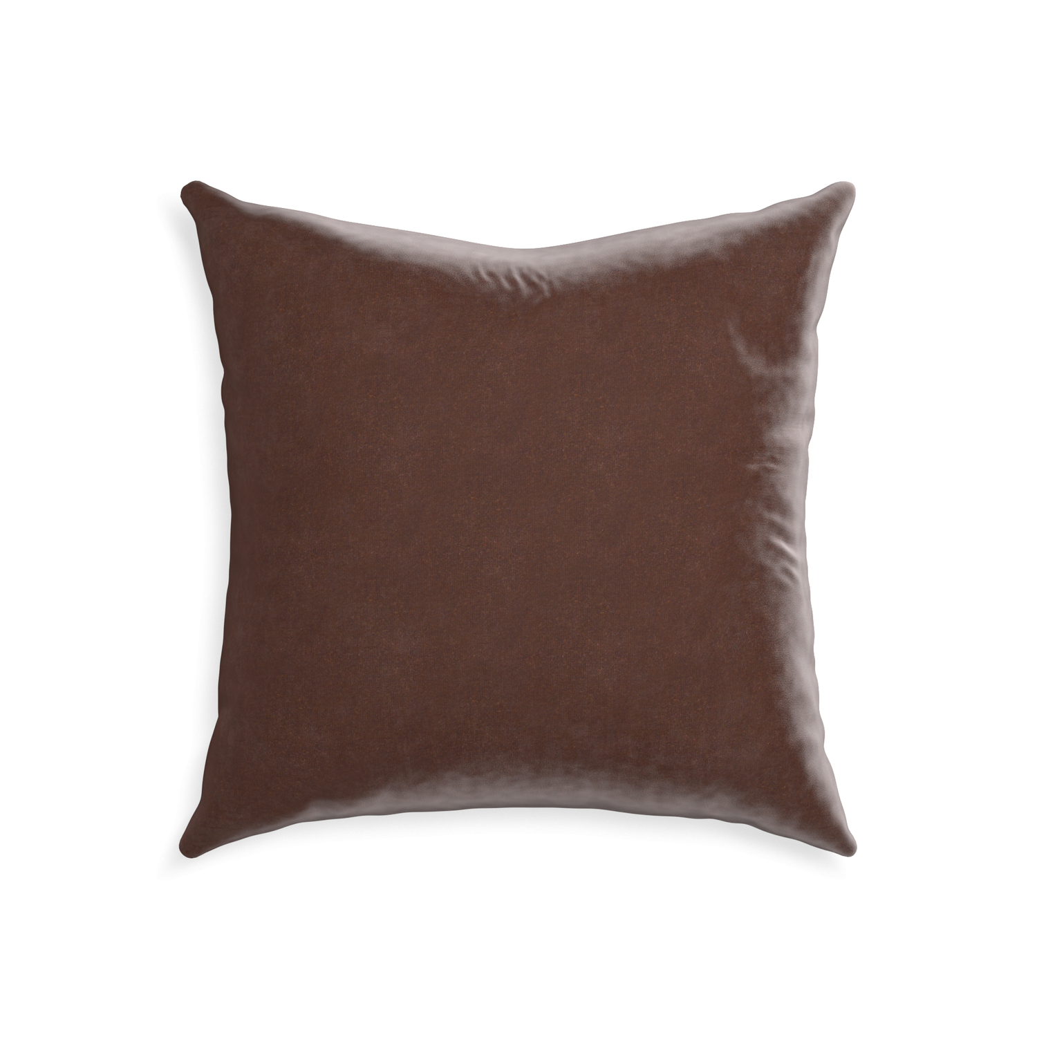 22-square walnut velvet custom pillow with none on white background