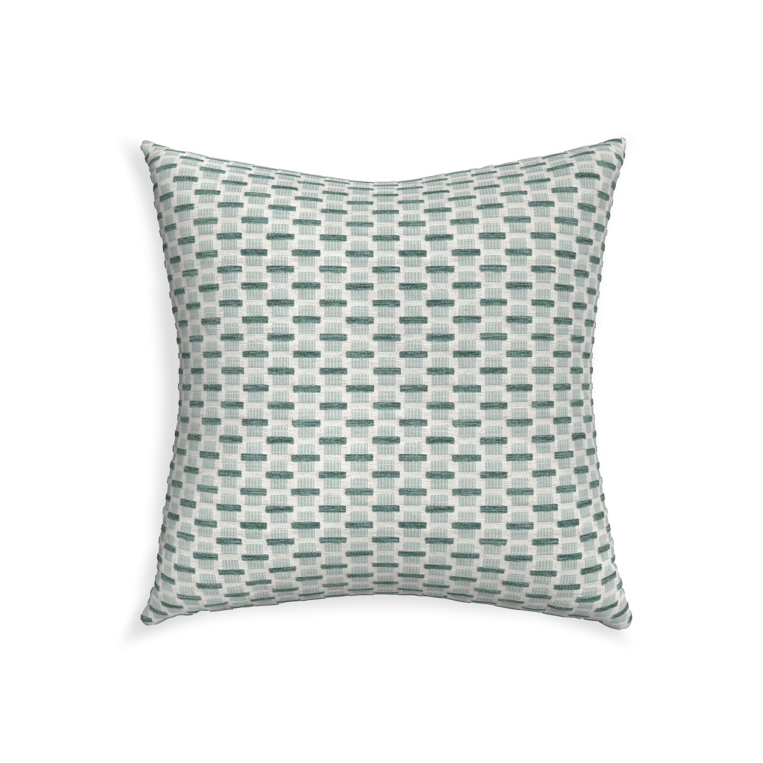 22-square willow mint custom green geometric chenillepillow with none on white background