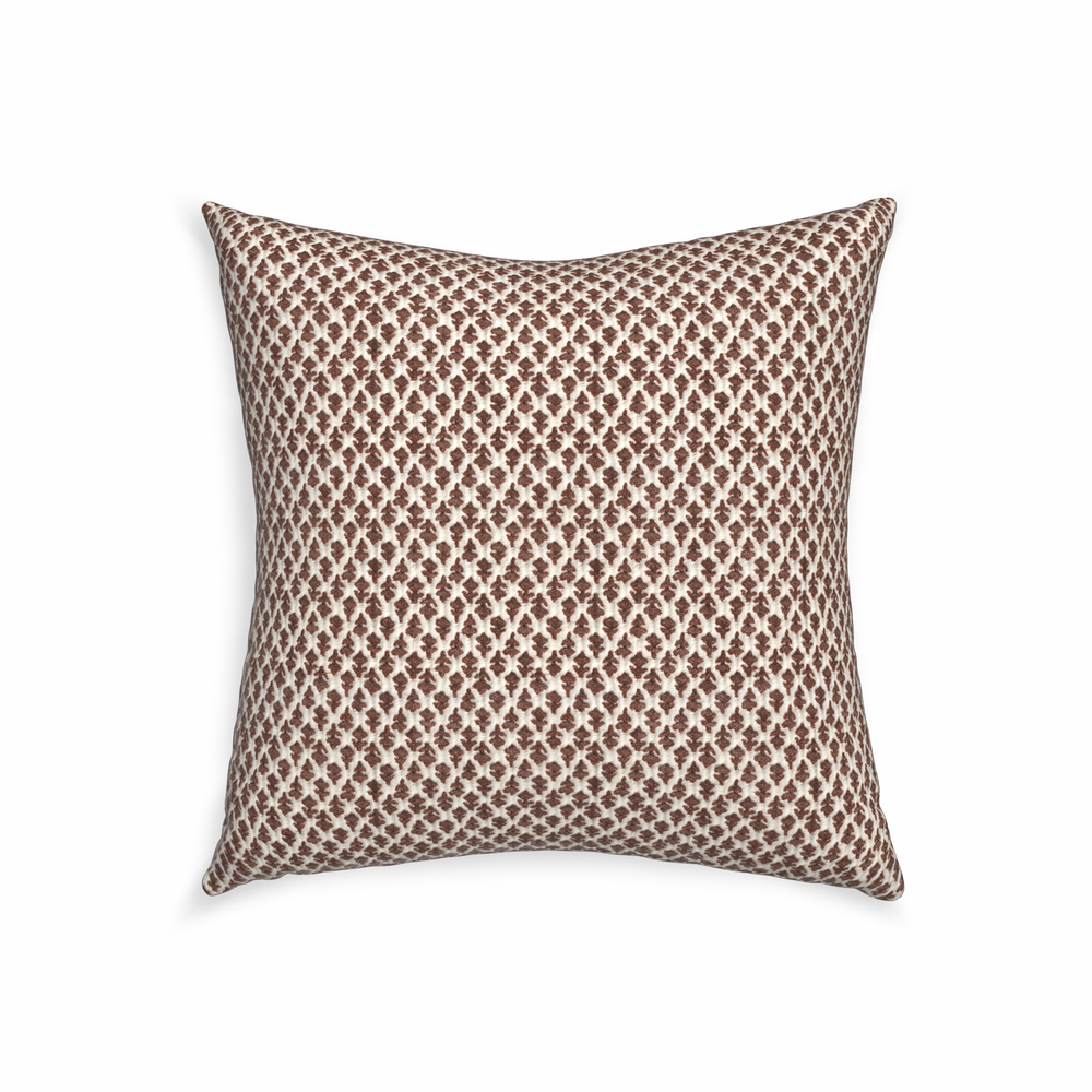 22-square quinn chestnut custom pillow with n on white background