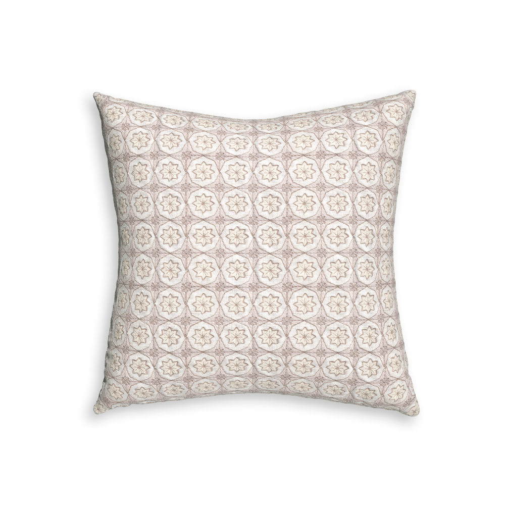 22-square hayes almond custom pillow with n on white background