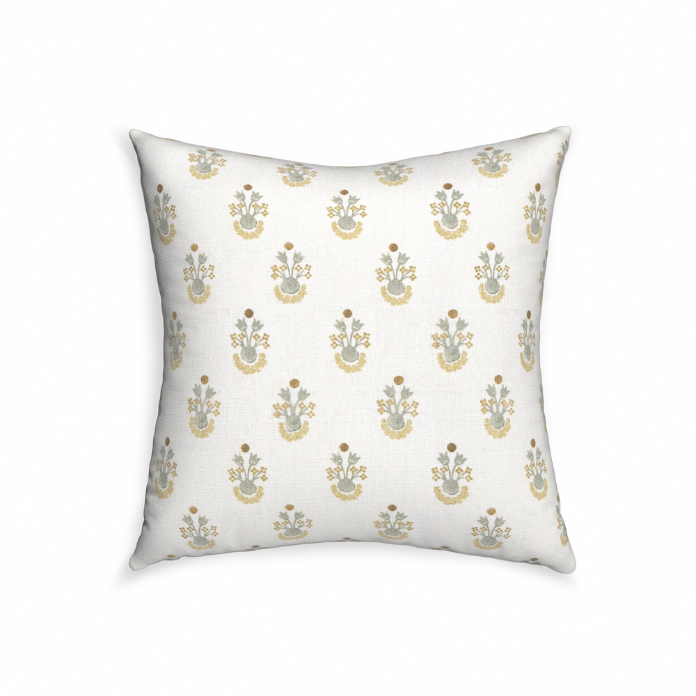 22-square lucie chamomile custom pillow with n on white background