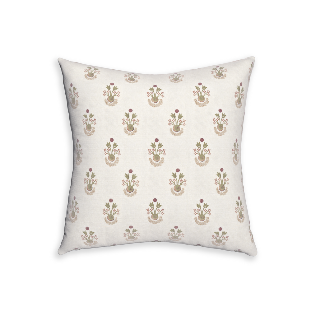 22-square lucie clay custom pillow with n on white background