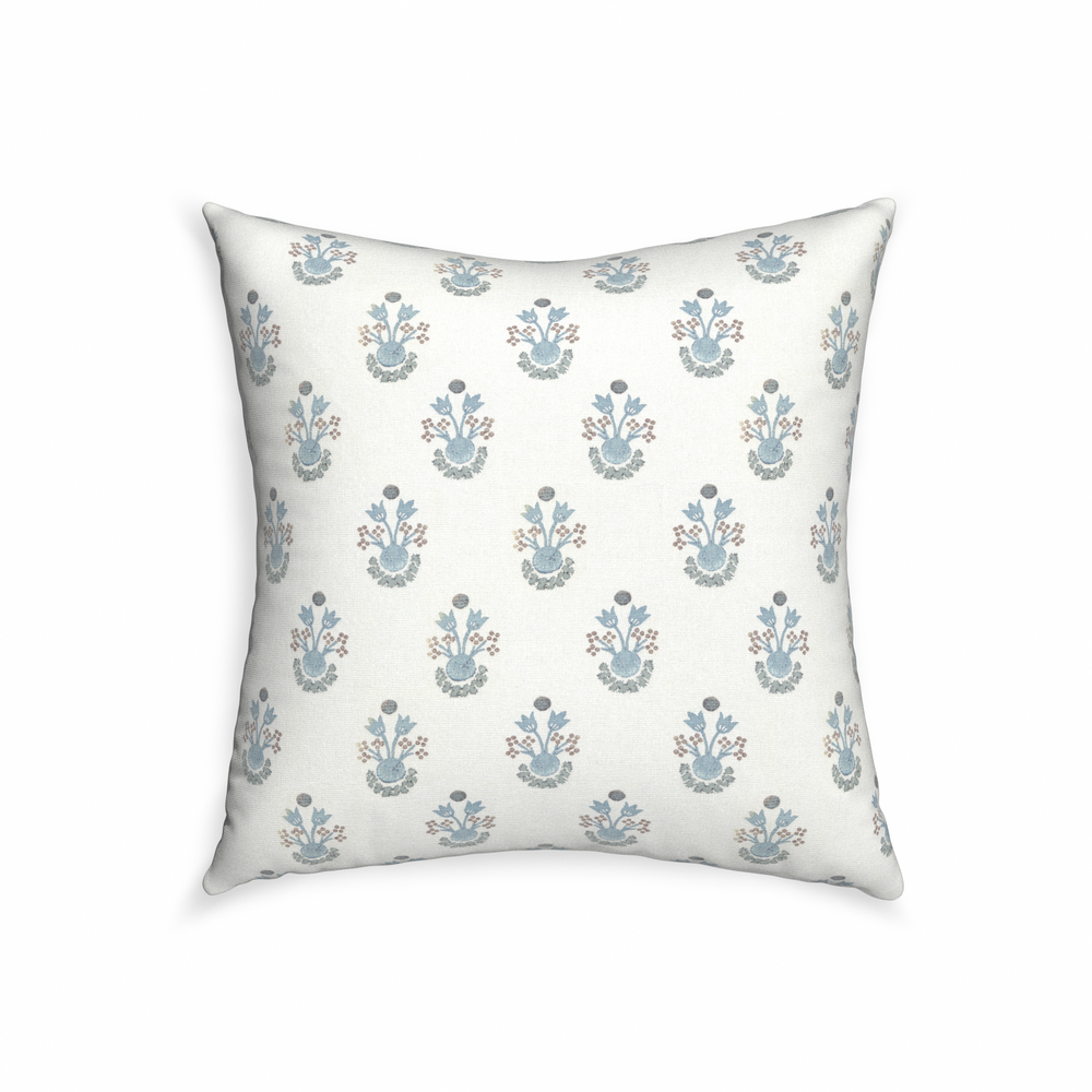22-square lucie cornflower custom pillow with n on white background