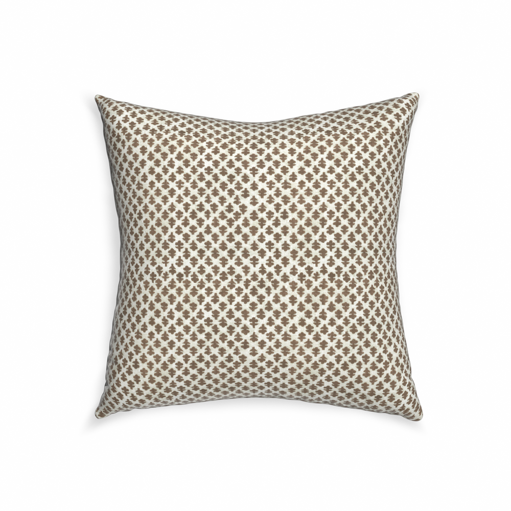 22-square quinn chestnut custom pillow with n on white background