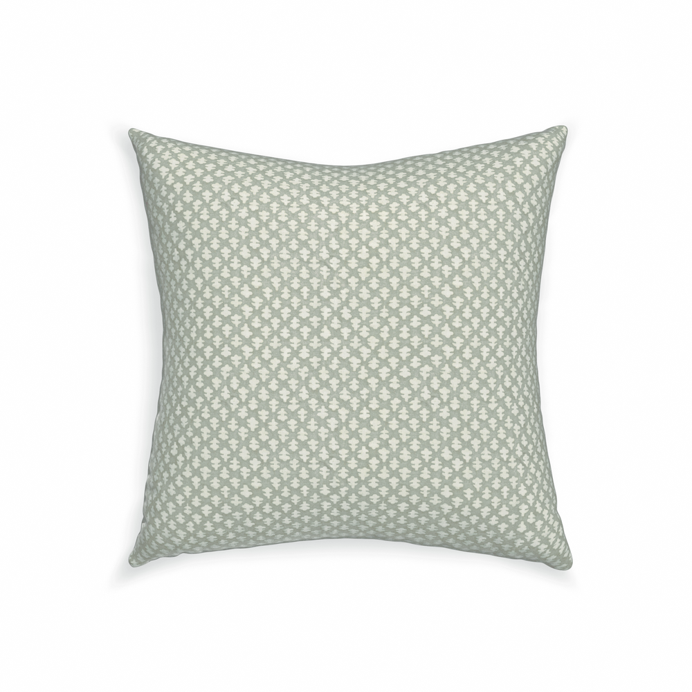 22-square quinn eucalyptus custom pillow with n on white background