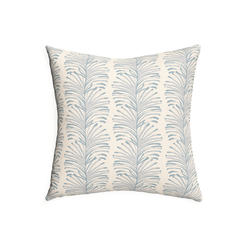 22-square emma sky custom sky blue botanical stripepillow with n on white background