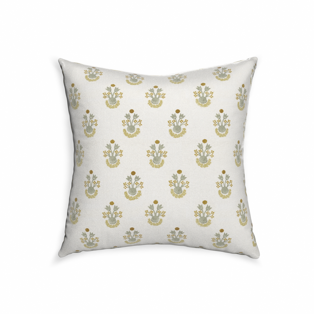 22-square lucie chamomile custom pillow with n on white background