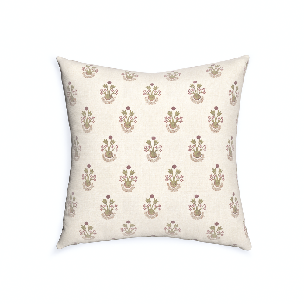 22-square lucie clay custom pillow with n on white background
