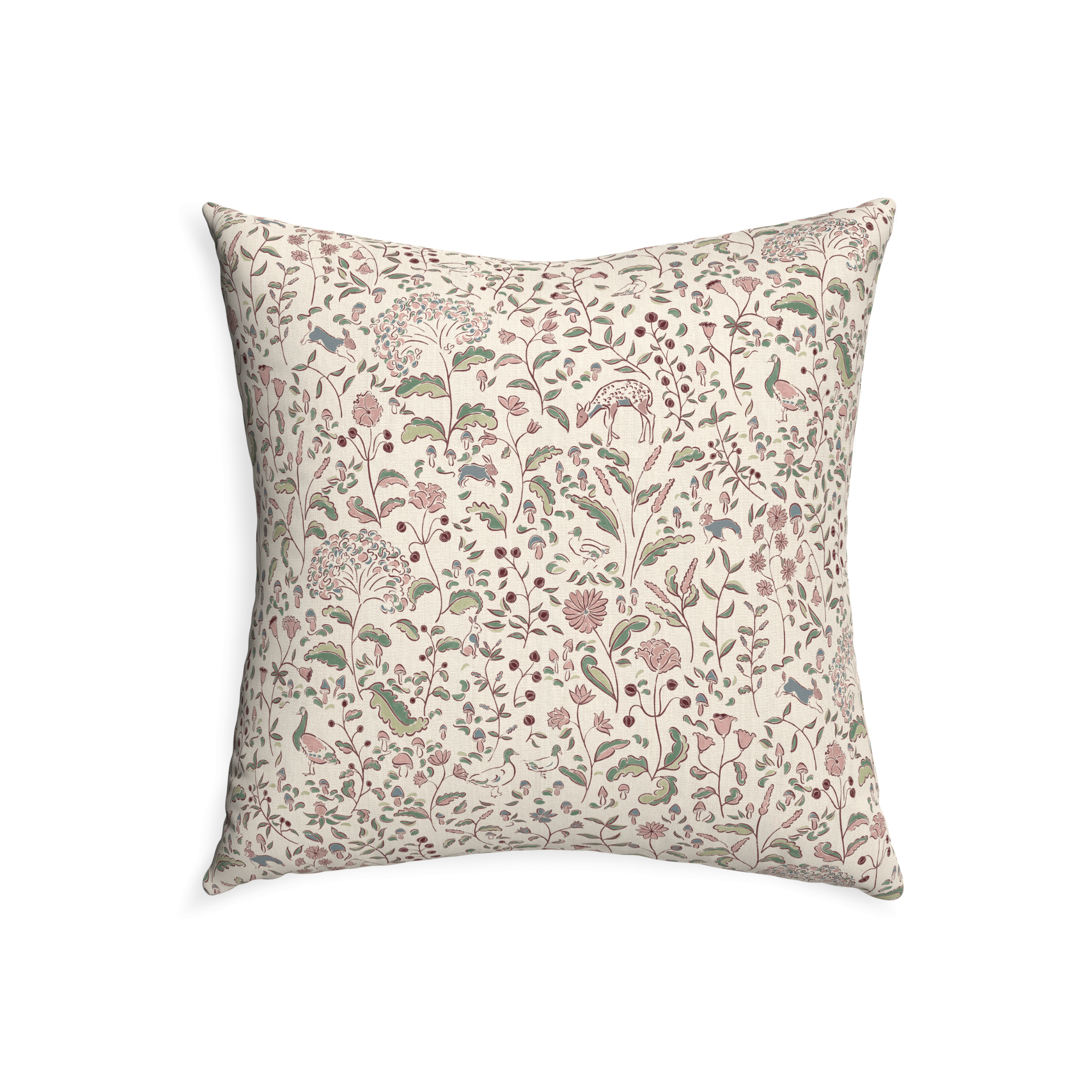 Pillow Printed Linen Ruby Burgundy