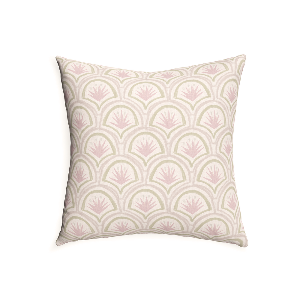 22-square thatcher rose custom pink & green palmpillow with n on white background