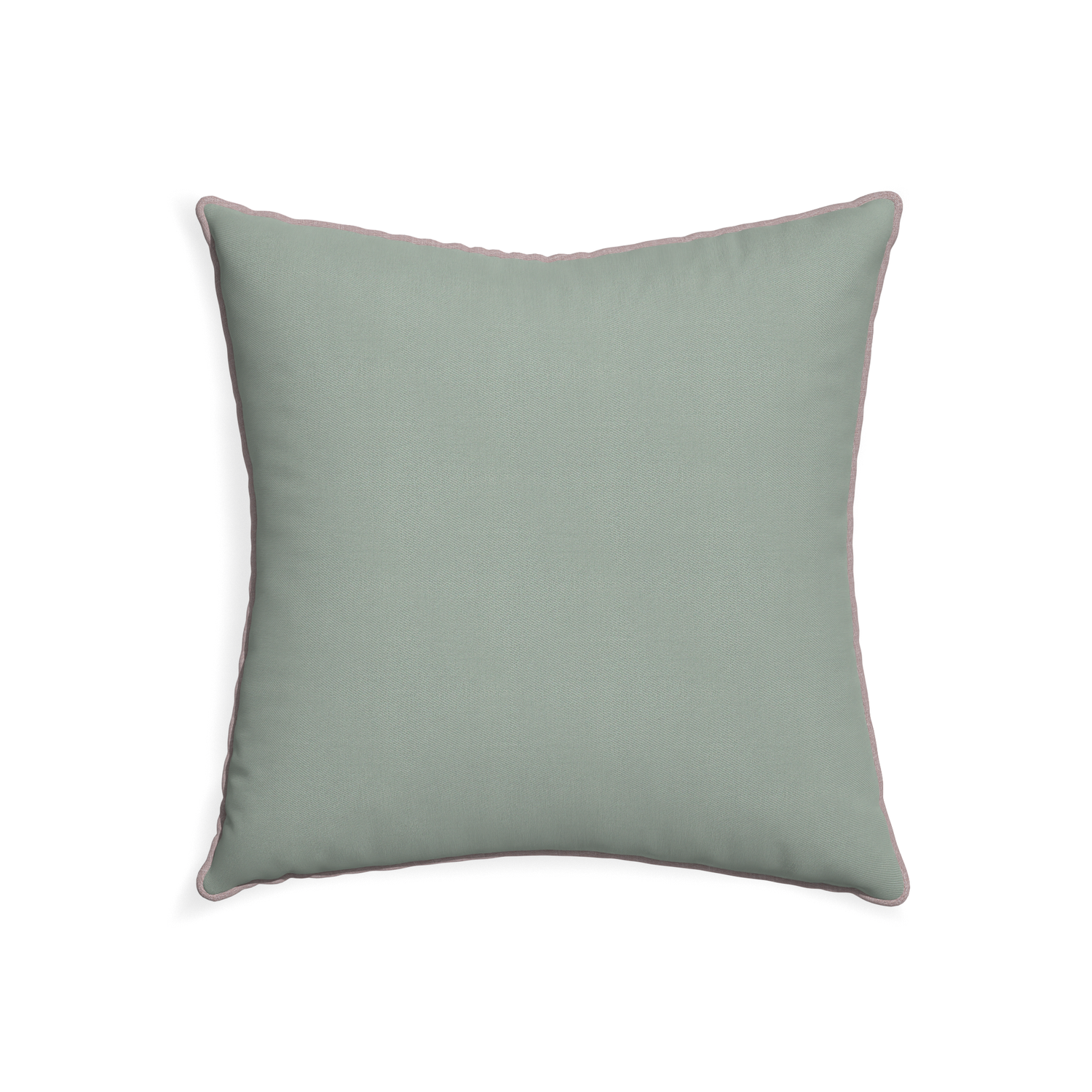 22-square sage custom sage green cottonpillow with orchid piping on white background