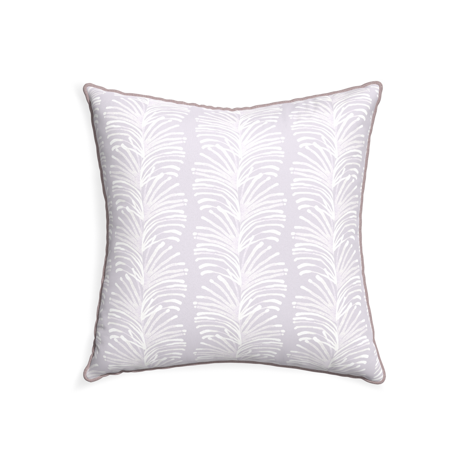 22-square emma lavender custom lavender botanical stripepillow with orchid piping on white background
