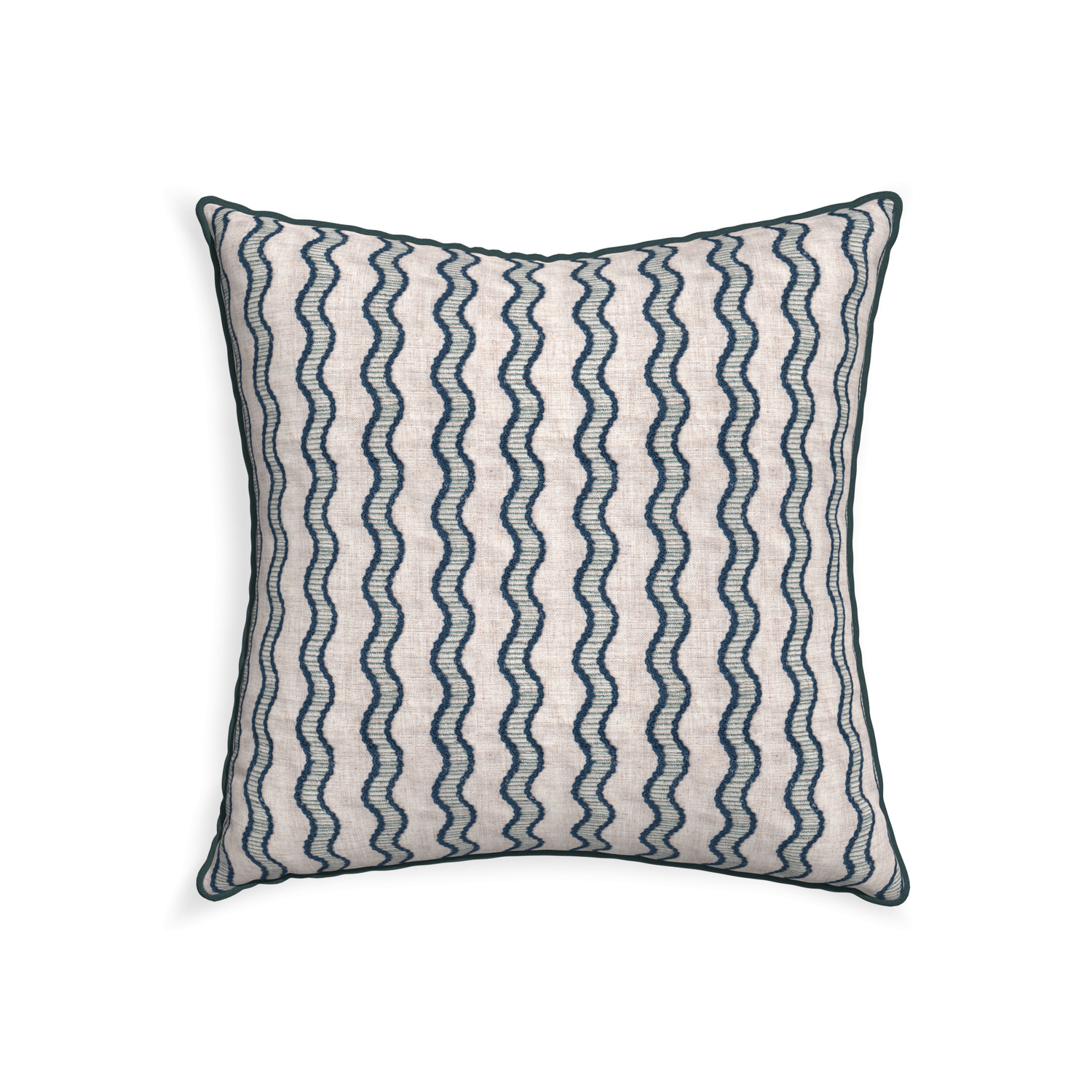 22-square beatrice custom embroidered wavepillow with p piping on white background