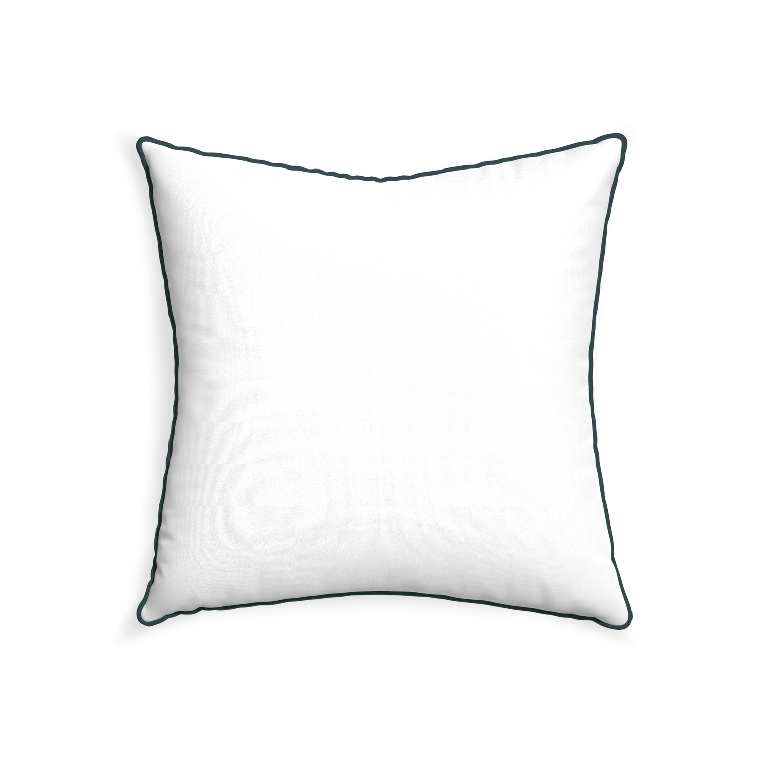 22-square snow custom white cottonpillow with p piping on white background