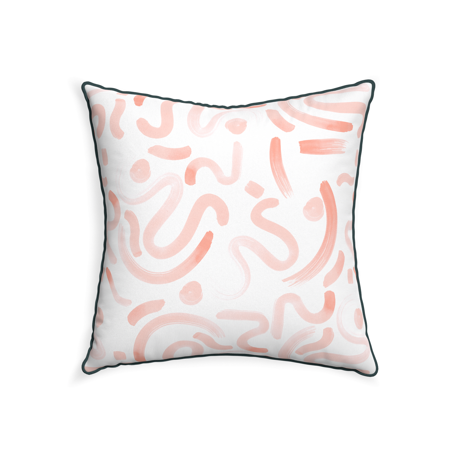 22-square hockney pink custom pink graphicpillow with p piping on white background