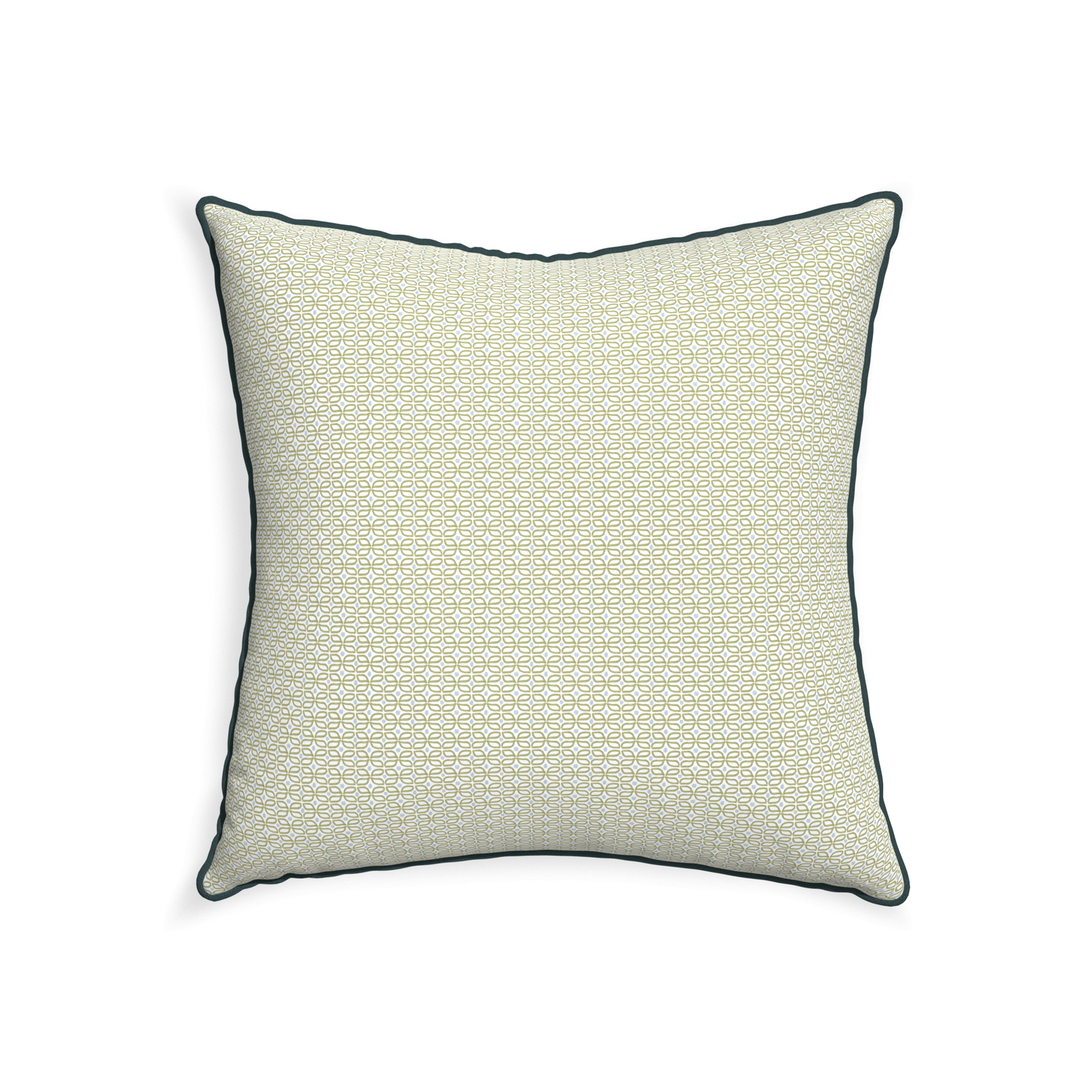 22-square loomi moss custom moss green geometricpillow with p piping on white background
