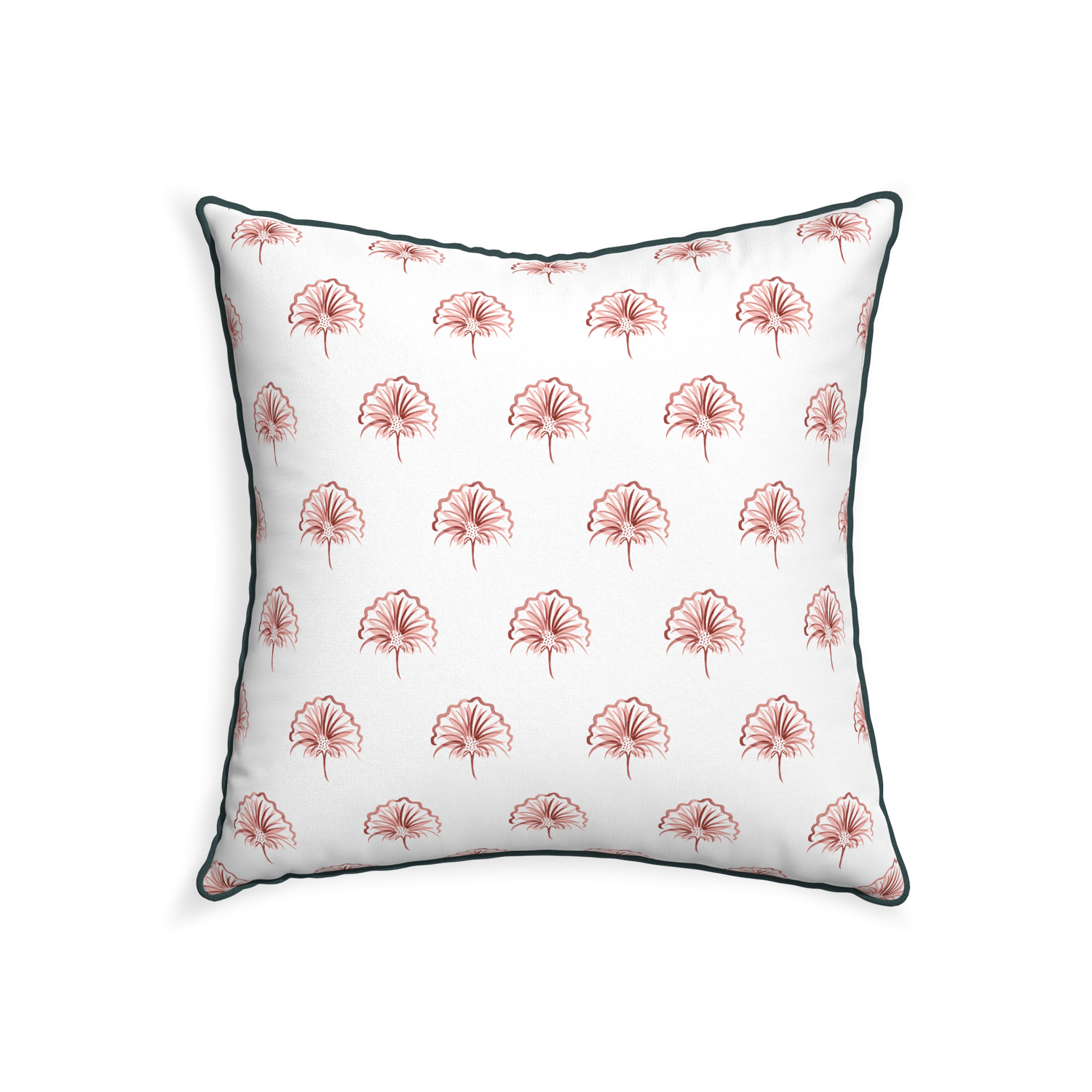 22-square penelope rose custom floral pinkpillow with p piping on white background