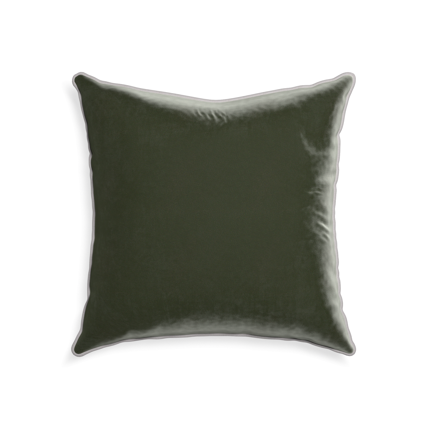 22-square fern velvet custom pillow with pebble piping on white background