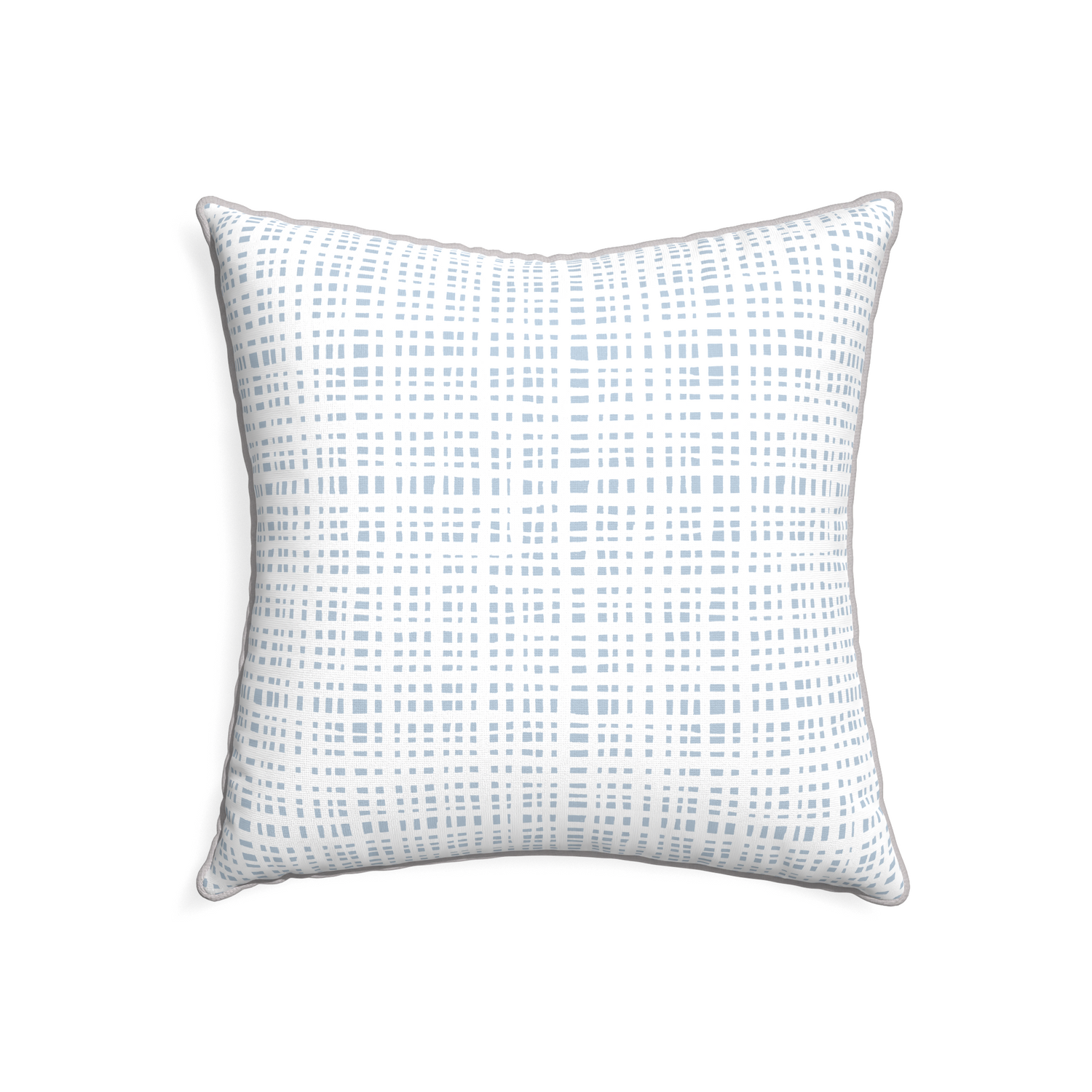 22-square ginger sky custom pillow with pebble piping on white background