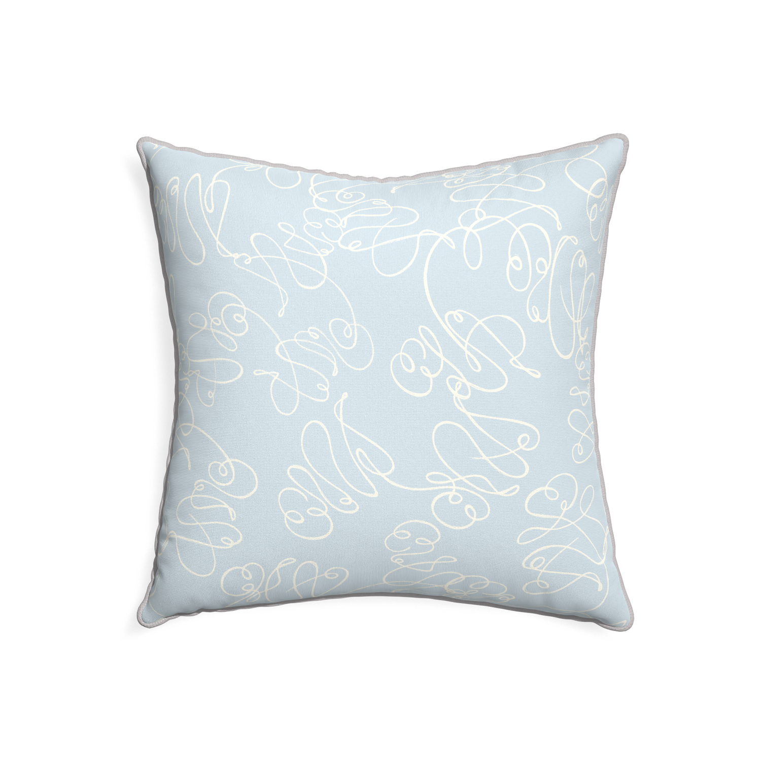 22-square mirabella custom pillow with pebble piping on white background
