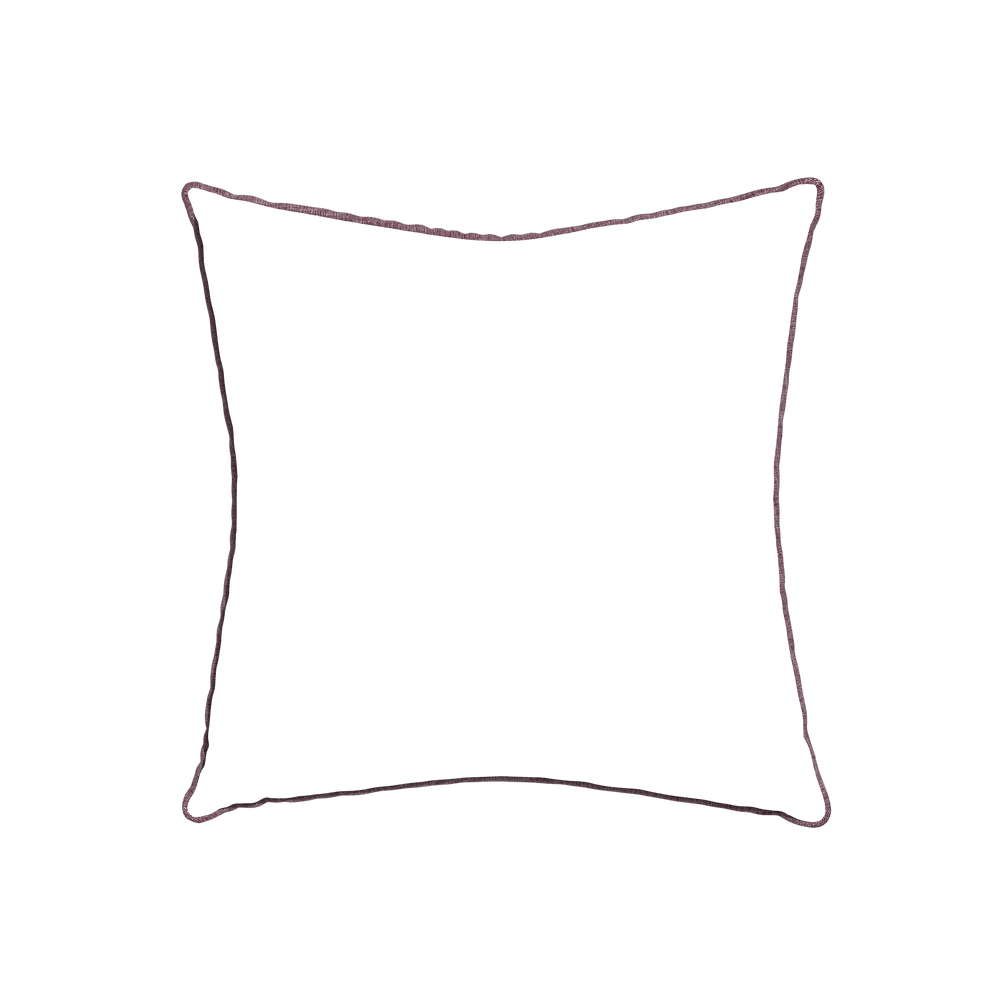 22-square beatrice custom embroidered wavepillow with burgundy piping on white background