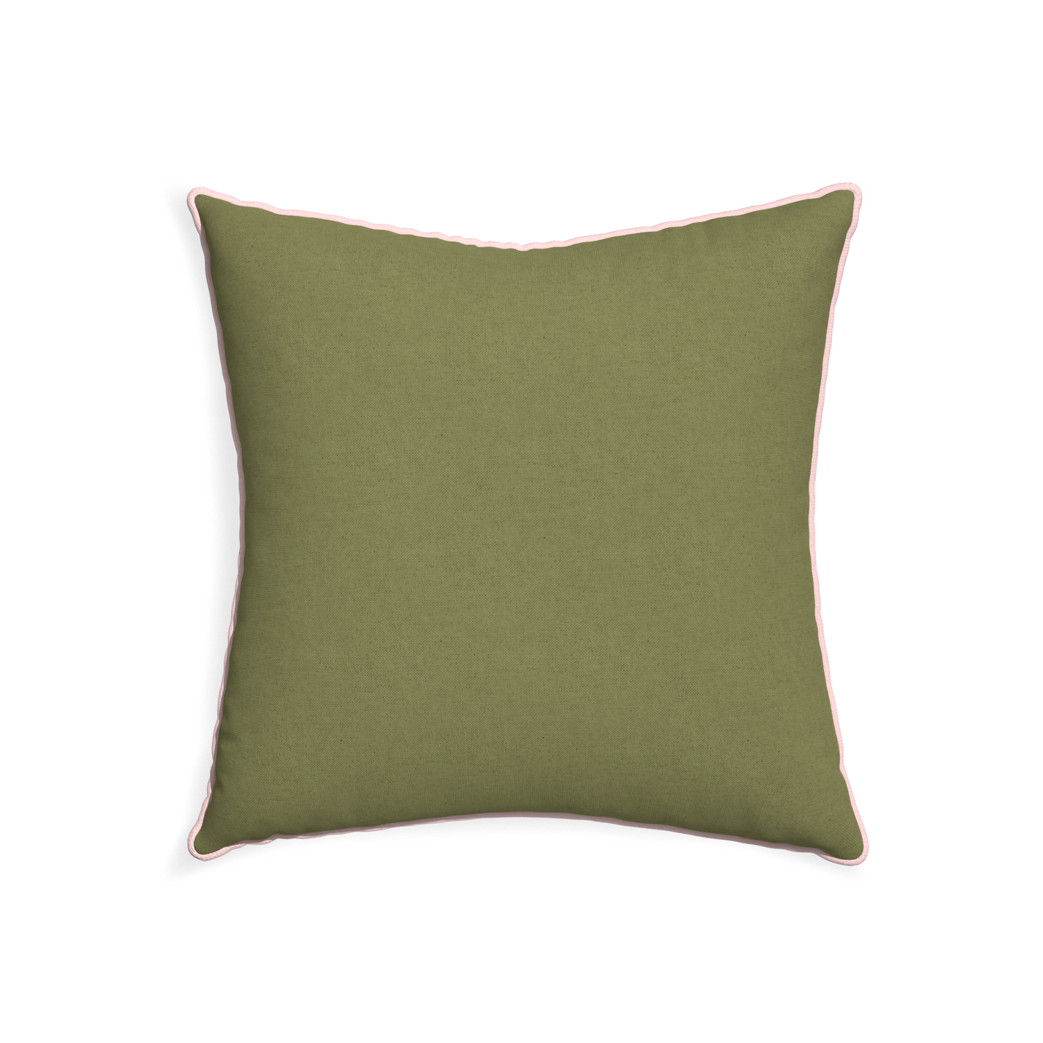 22-square moss custom moss greenpillow with petal piping on white background