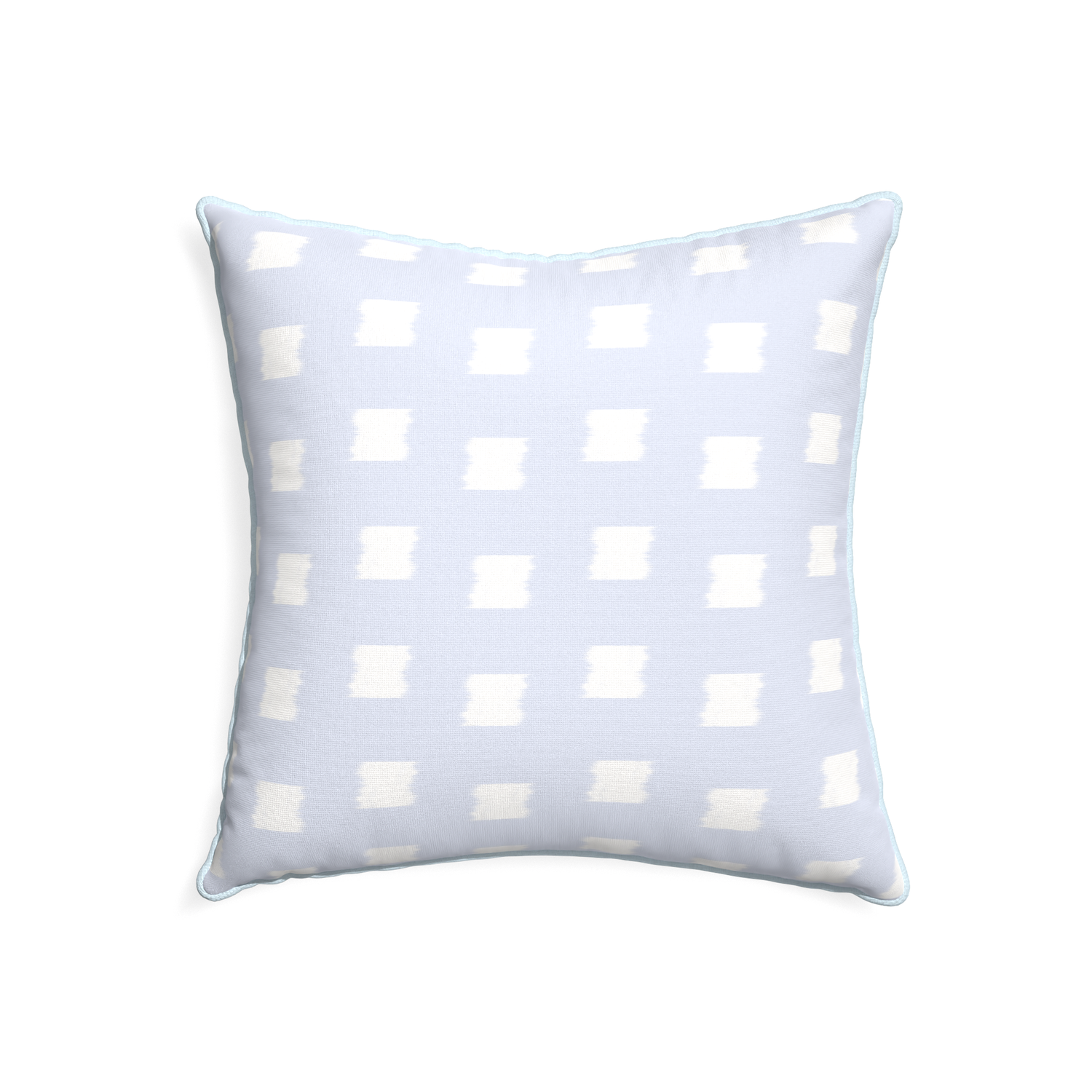 22-square denton custom sky blue patternpillow with powder piping on white background
