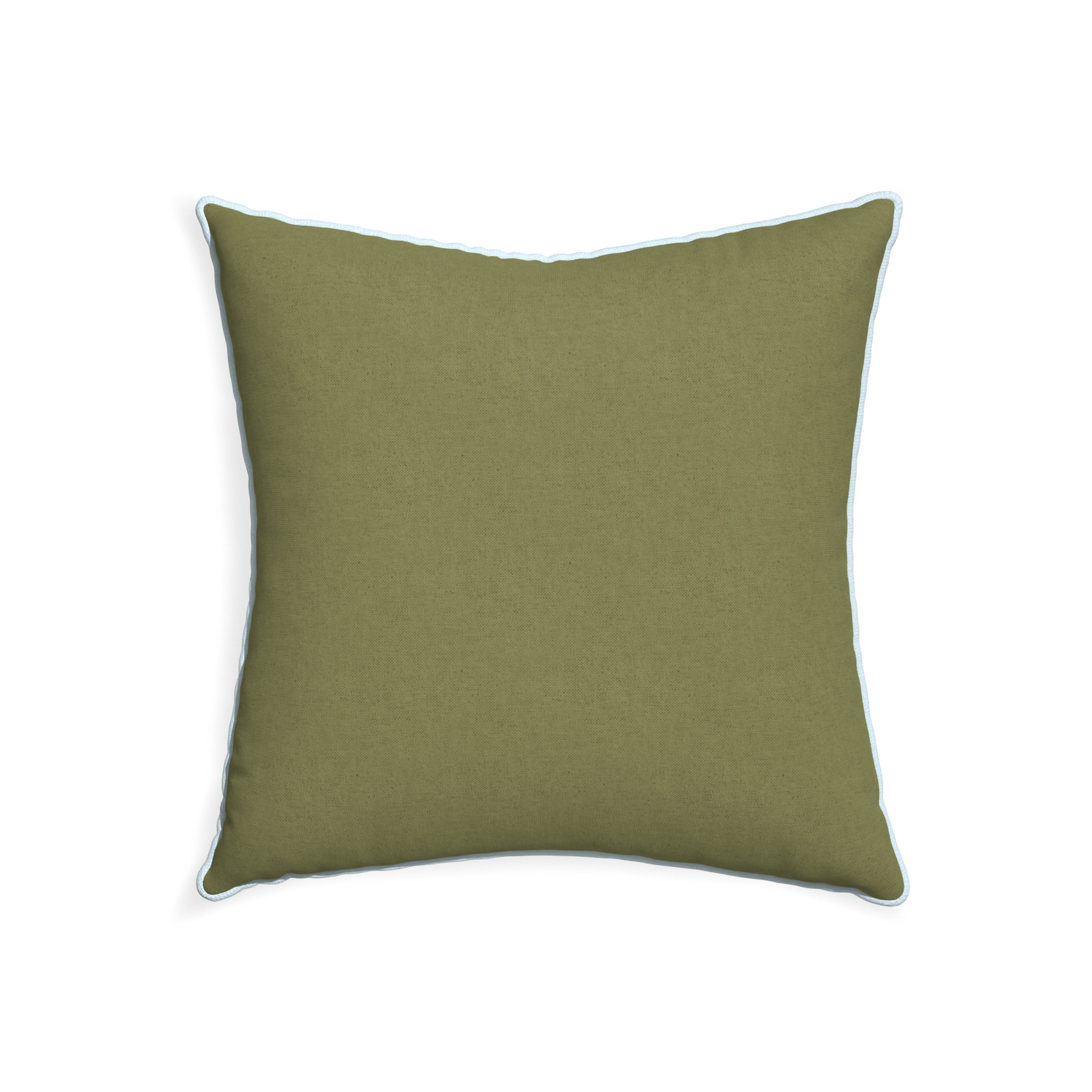 22-square moss custom moss greenpillow with powder piping on white background