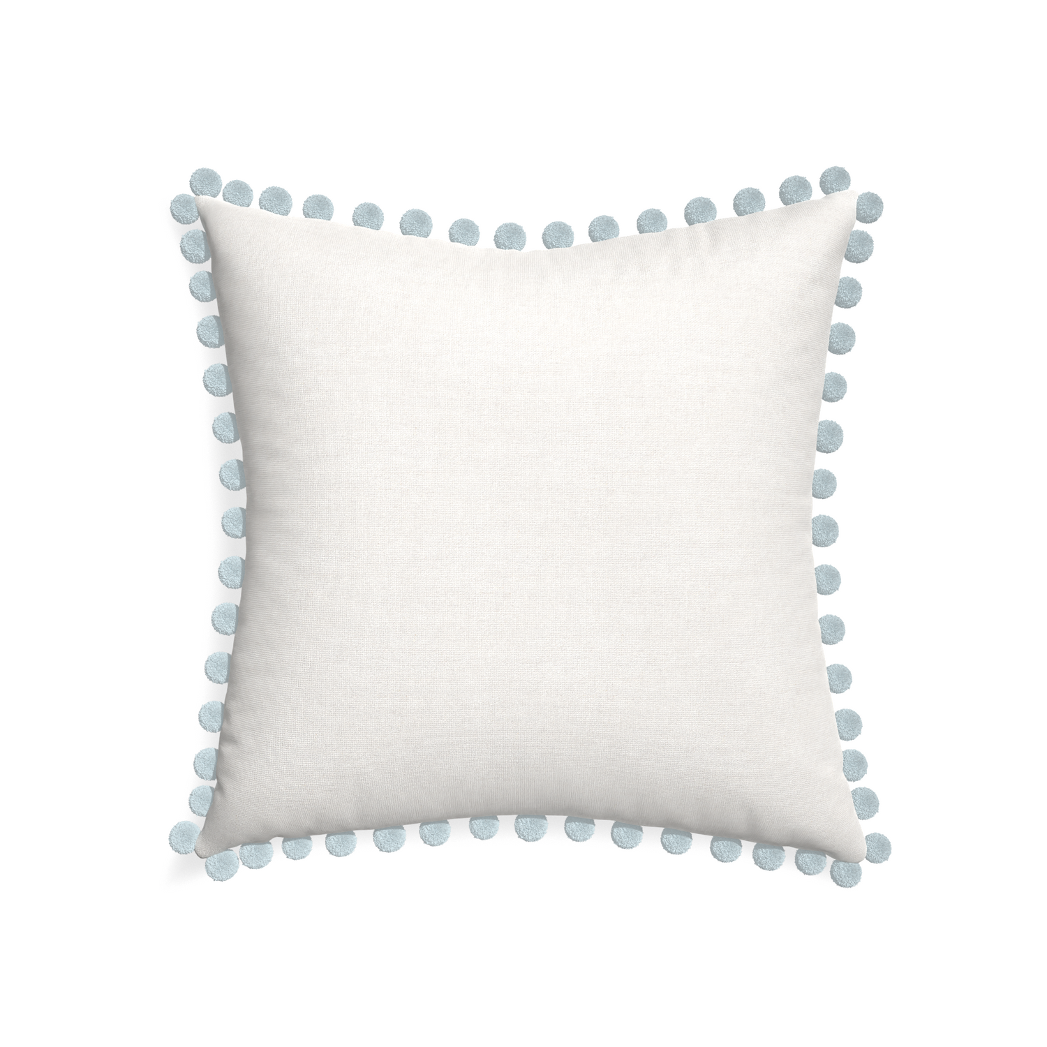 22-square flour custom pillow with powder pom pom on white background