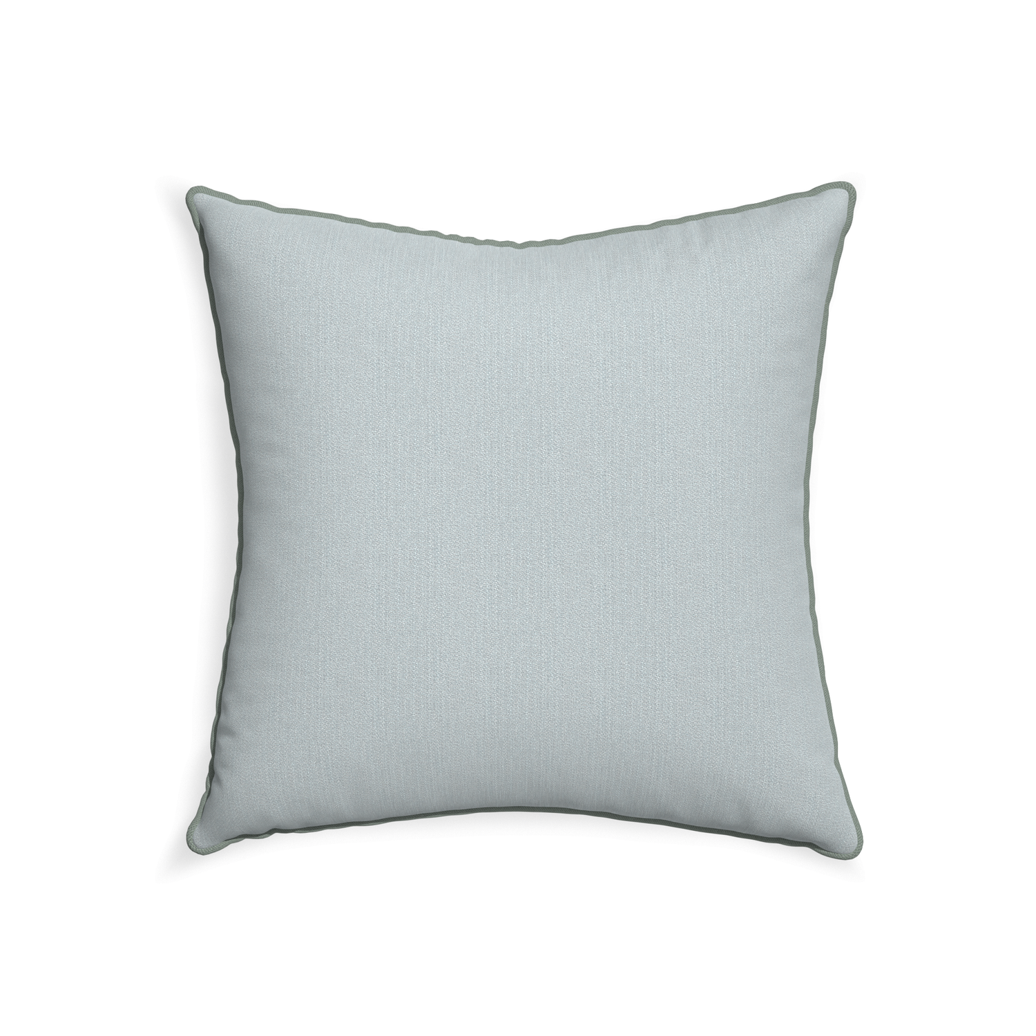 22-square sea custom grey bluepillow with sage piping on white background