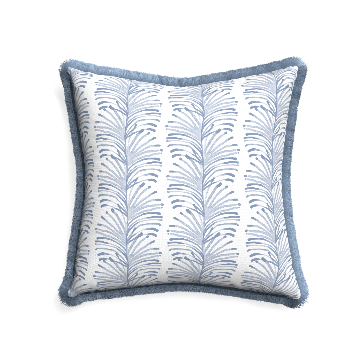 22-square emma sky custom pillow with sky fringe on white background