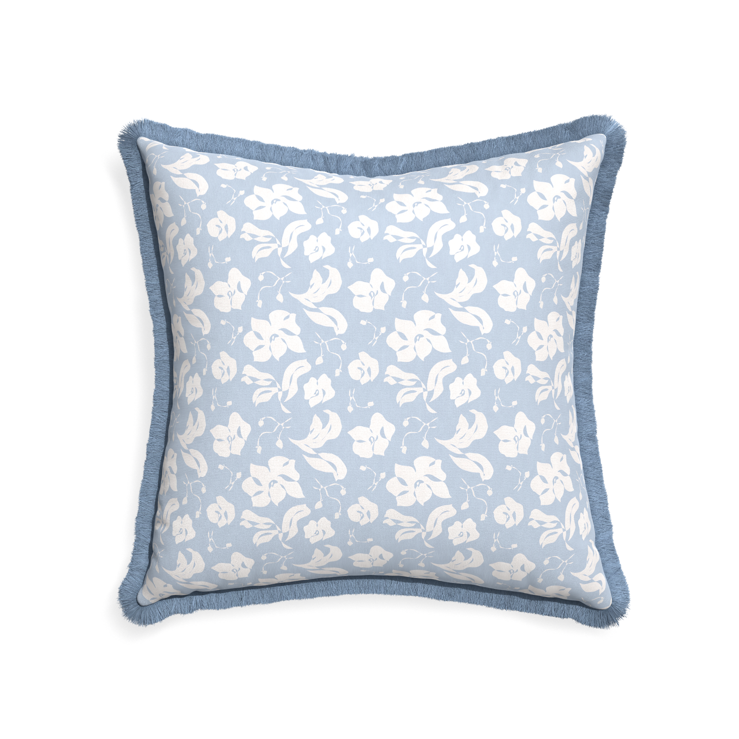 22-square georgia custom pillow with sky fringe on white background