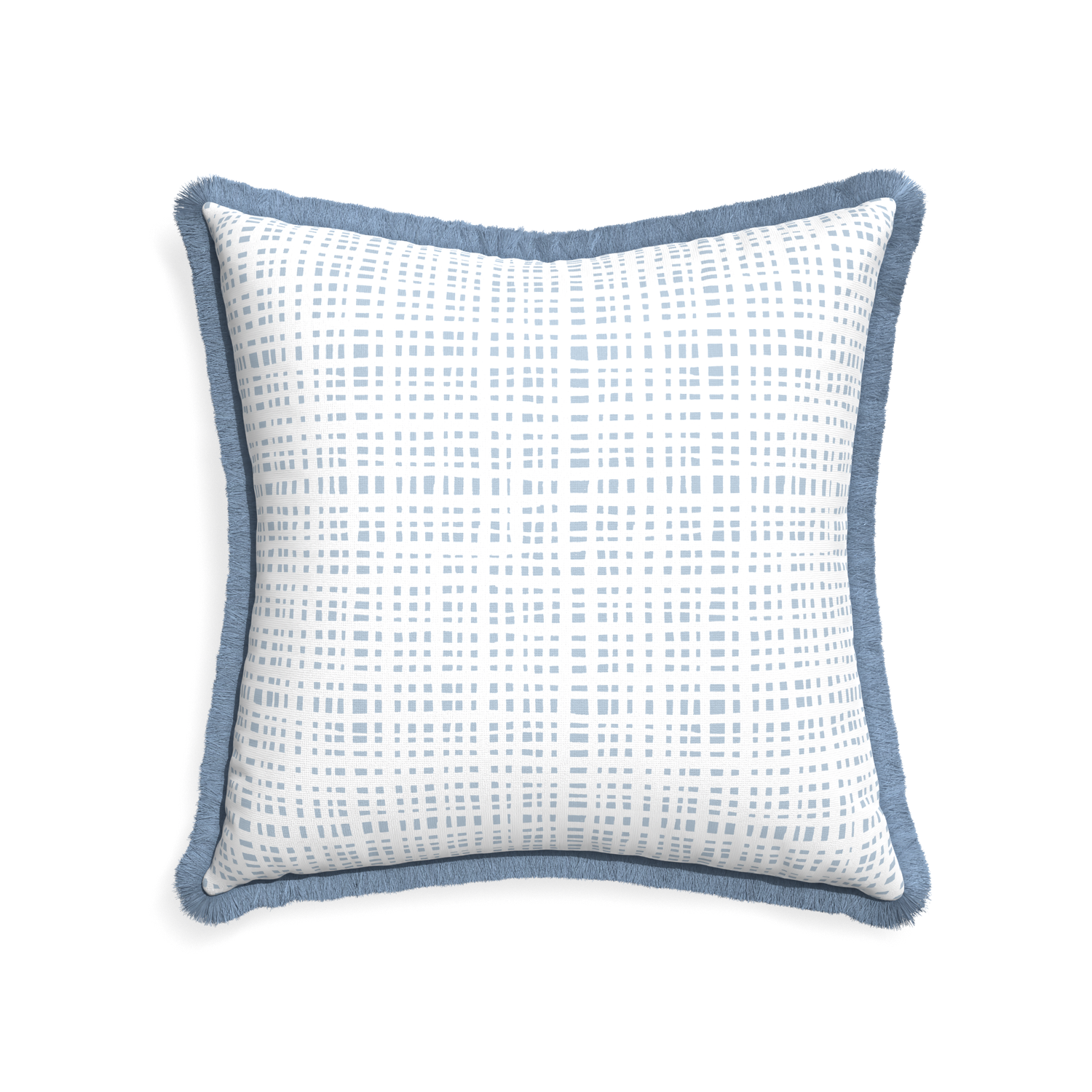 22-square ginger sky custom pillow with sky fringe on white background