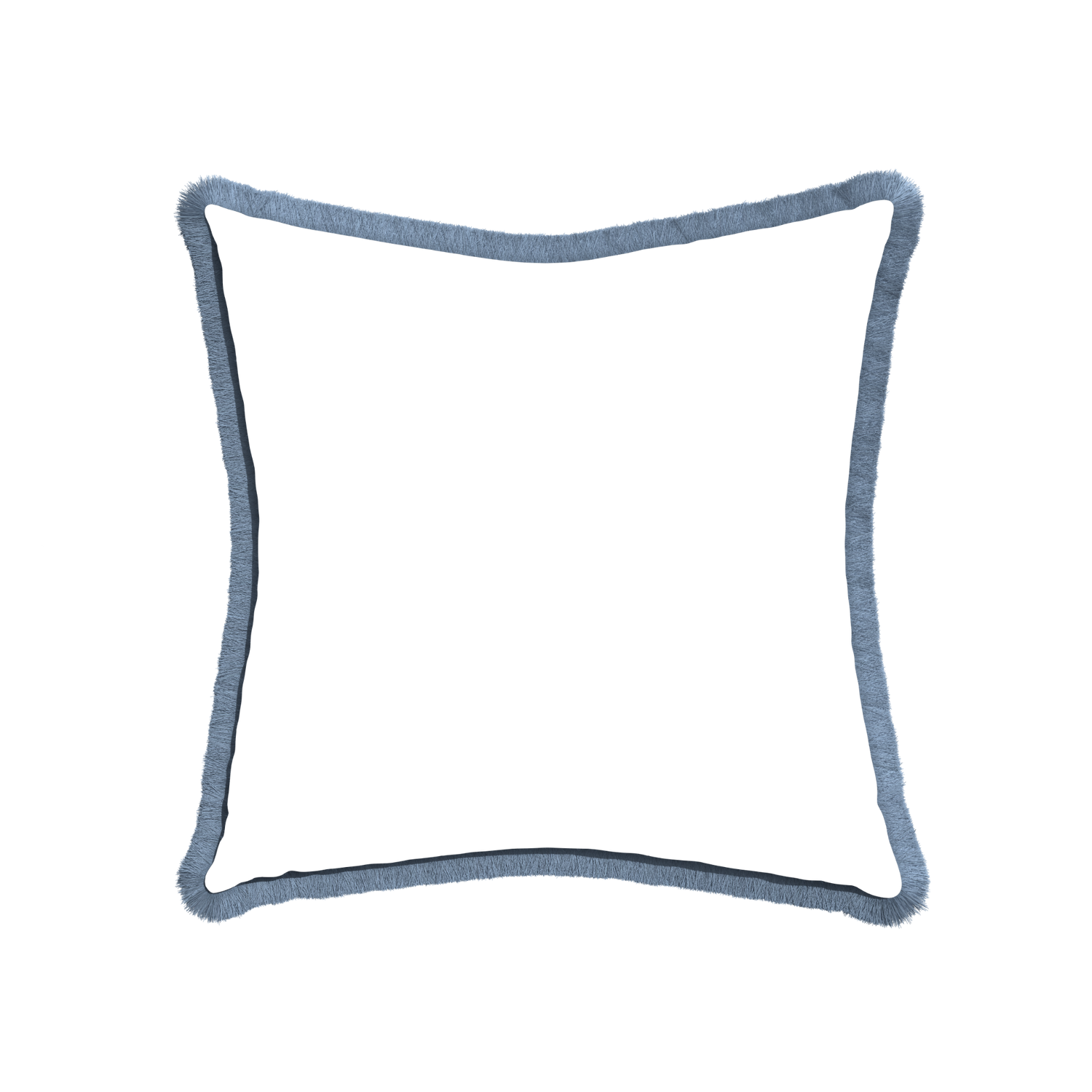 22-square hayes sea salt custom blue geometric pillow with sky fringe on white background