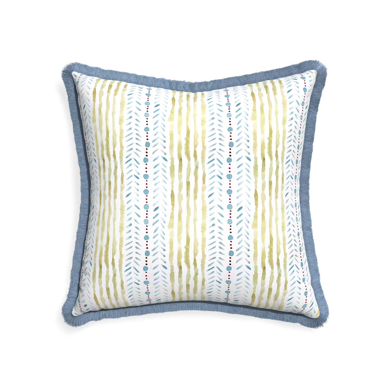 22-square julia custom pillow with sky fringe on white background