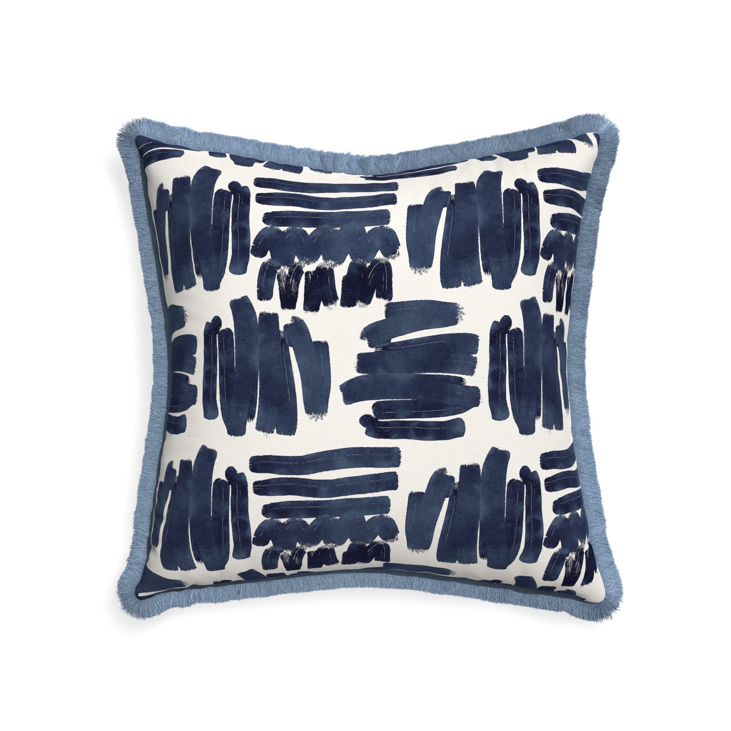 22-square warby custom pillow with sky fringe on white background