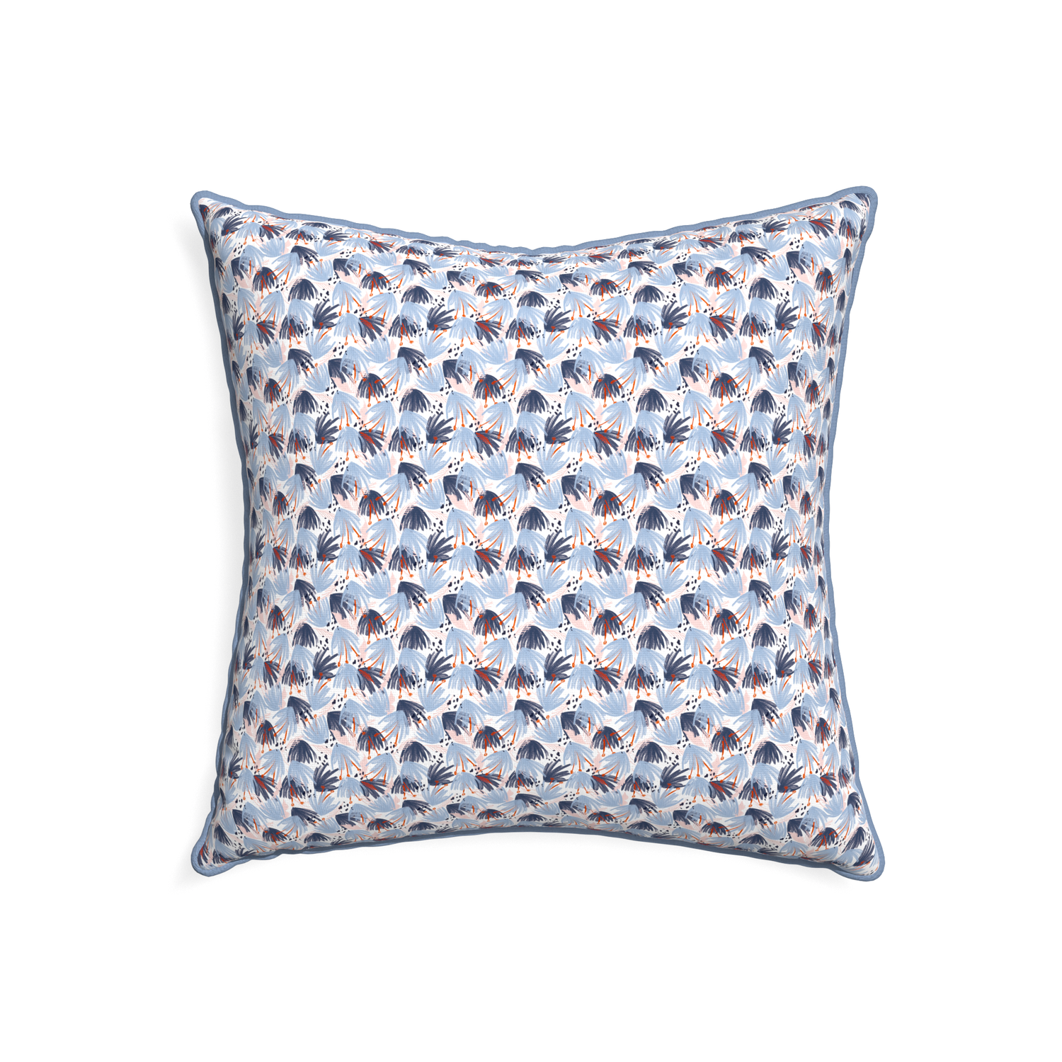 22-square eden blue custom pillow with sky piping on white background