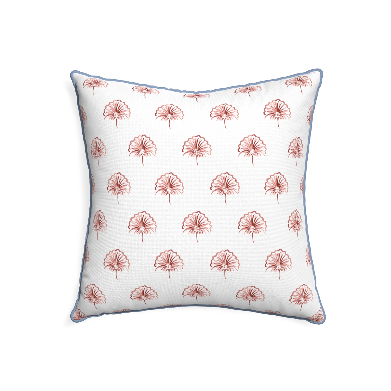 22-square penelope rose custom pillow with sky piping on white background