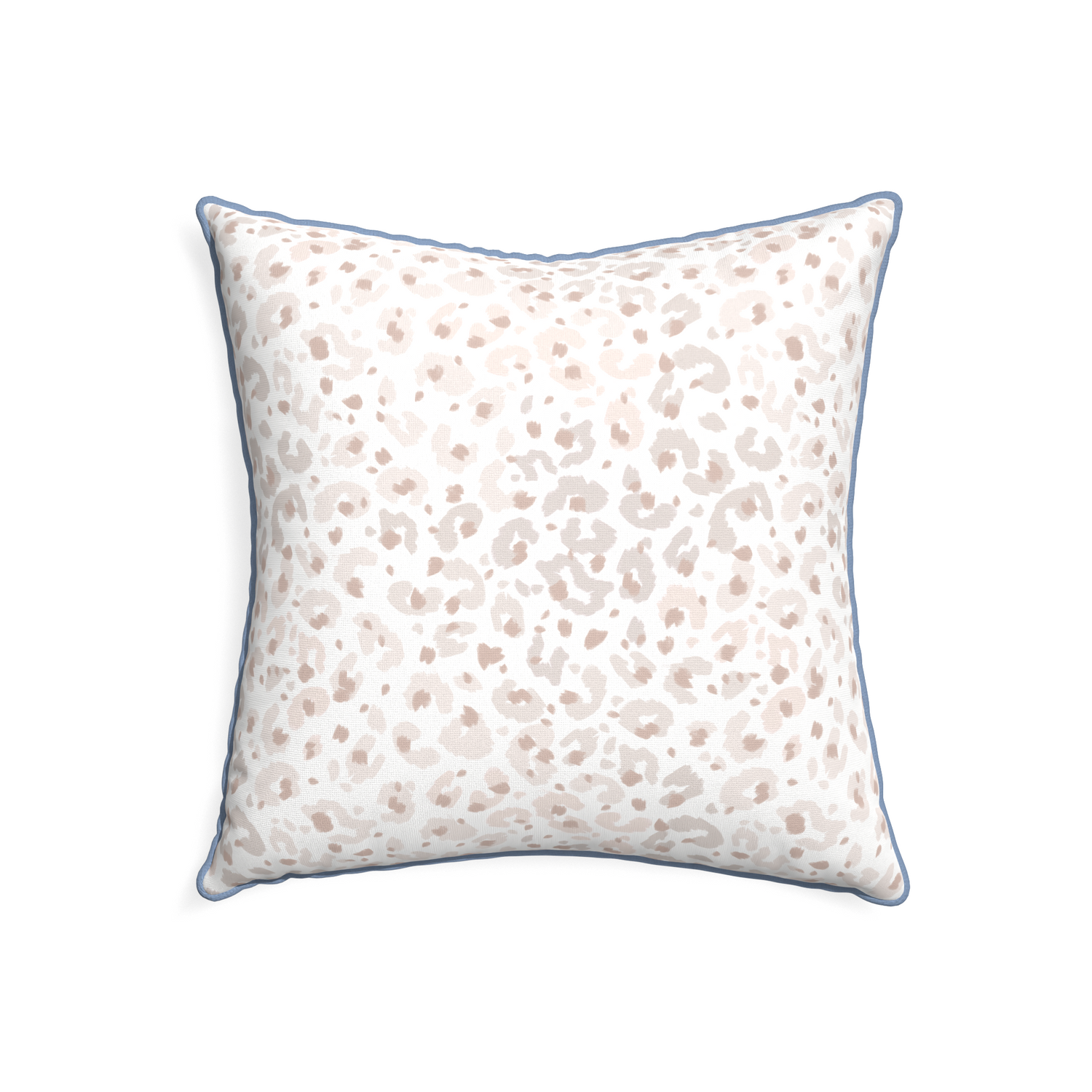 22-square rosie custom pillow with sky piping on white background