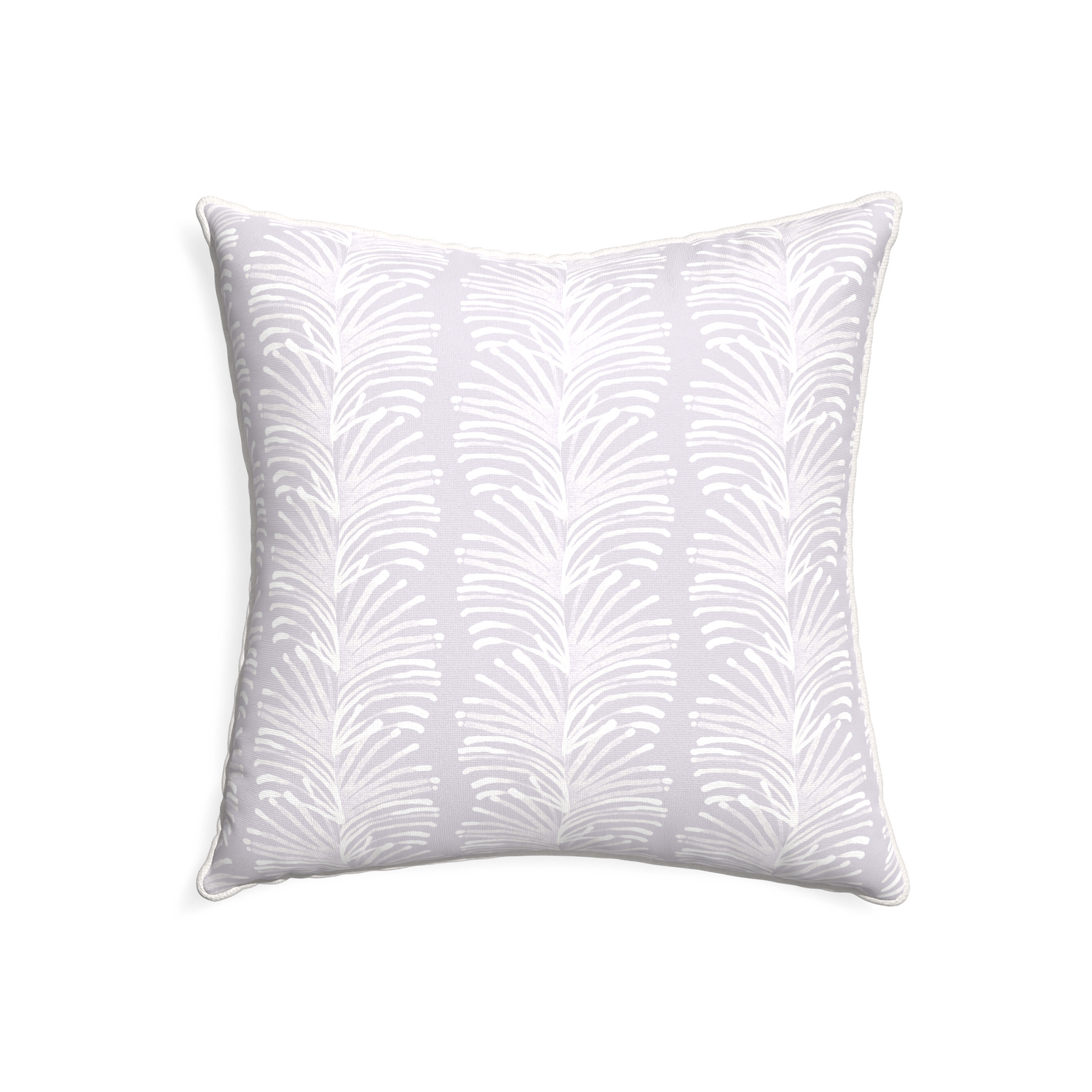 22-square emma lavender custom lavender botanical stripepillow with snow piping on white background
