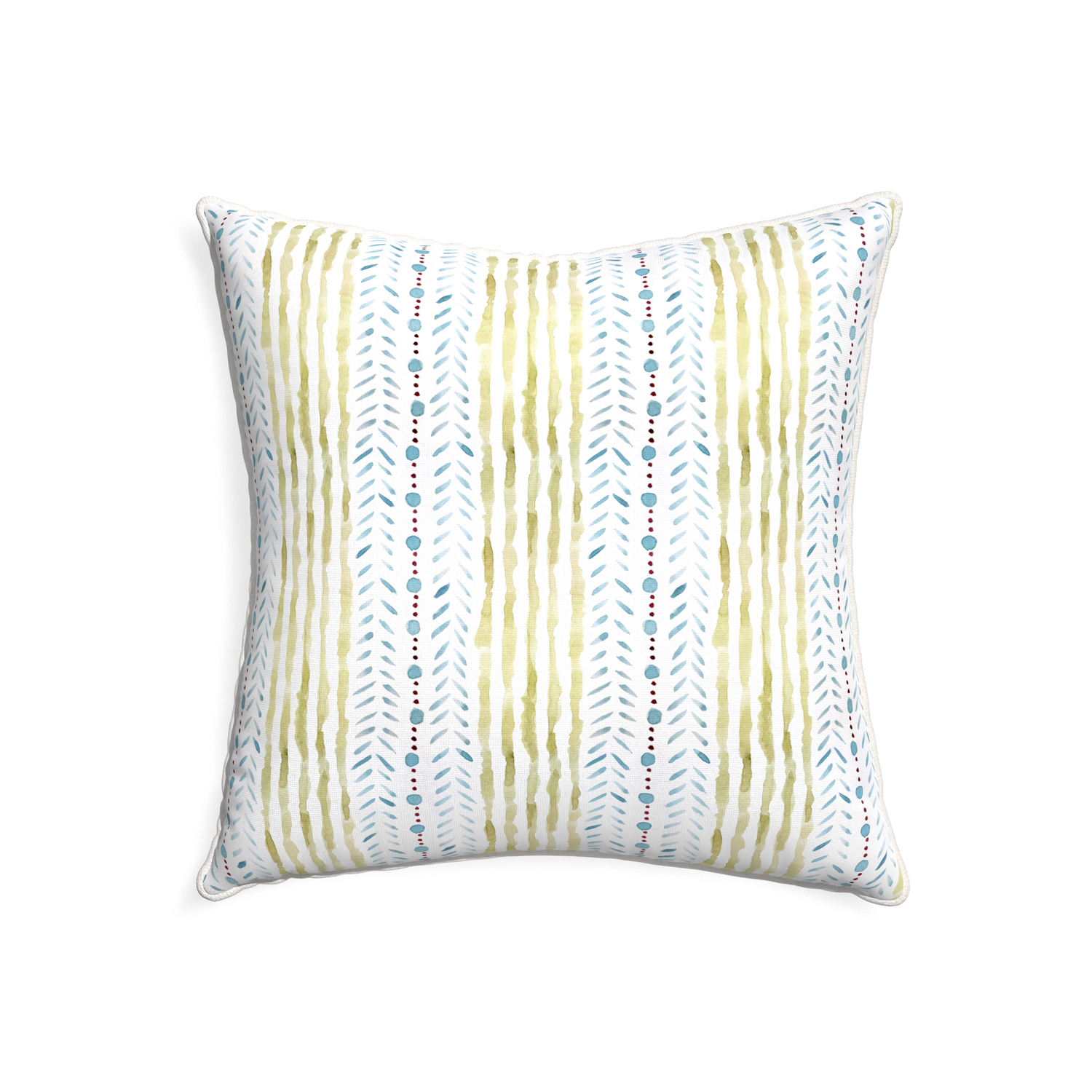 22-square julia custom pillow with snow piping on white background