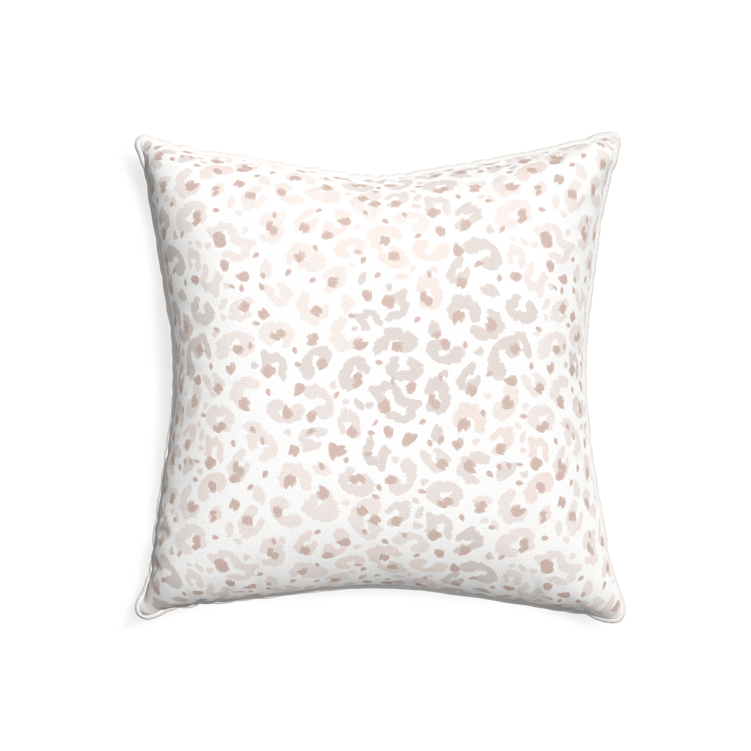 22-square rosie custom pillow with snow piping on white background