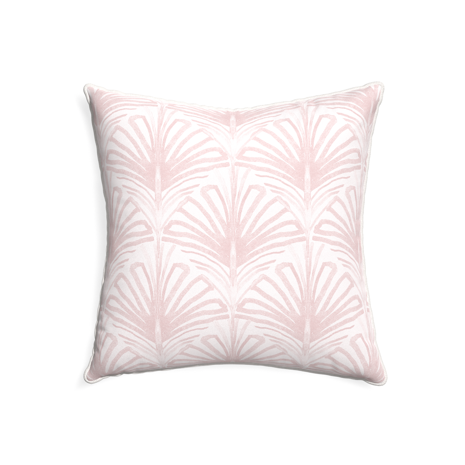 22-square suzy rose custom pillow with snow piping on white background