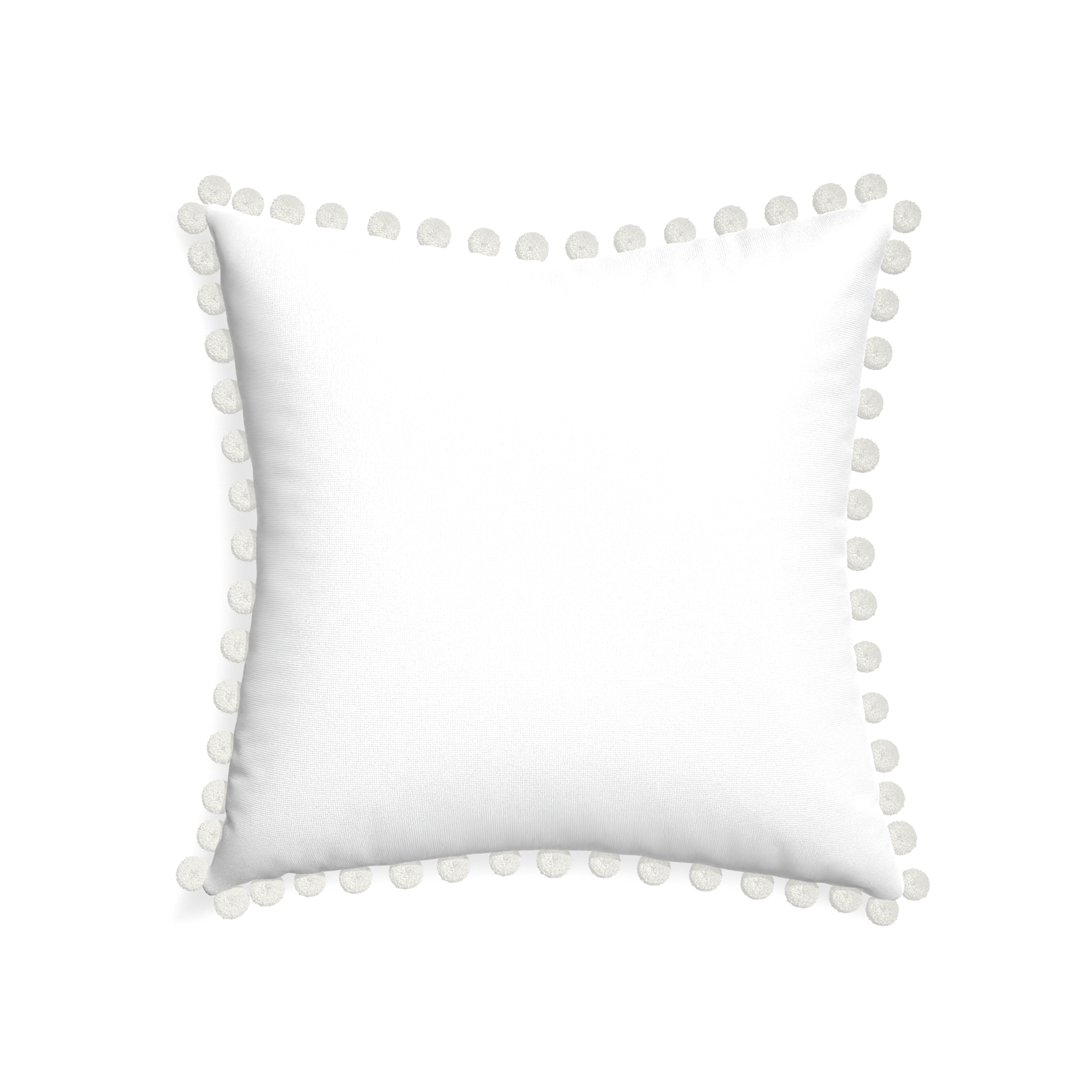22-square snow custom pillow with snow pom pom on white background