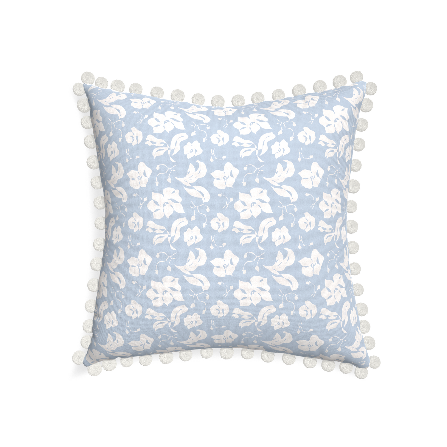 22-square georgia custom pillow with snow pom pom on white background
