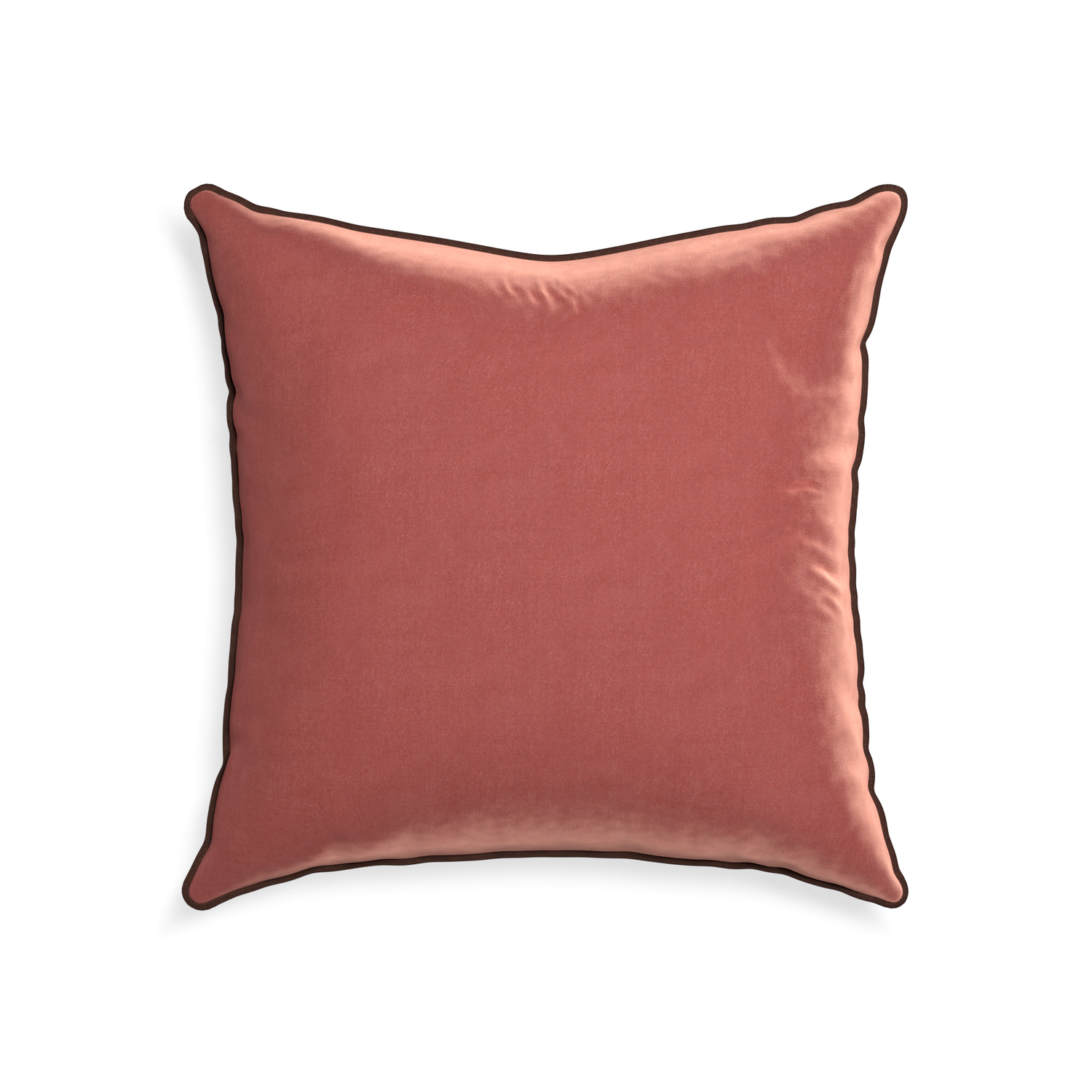 22-square cosmo velvet custom pillow with w piping on white background