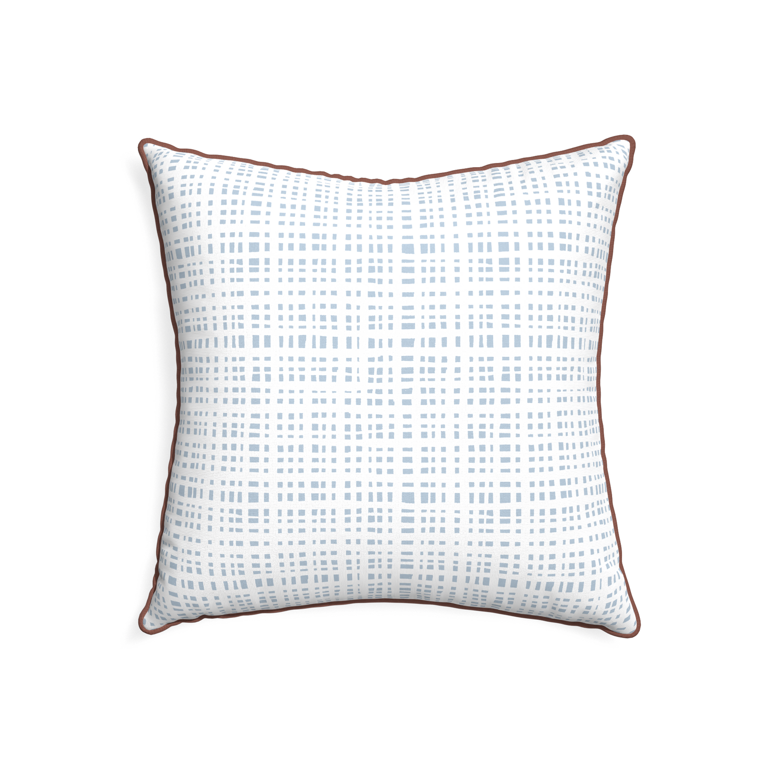 22-square ginger sky custom pillow with w piping on white background