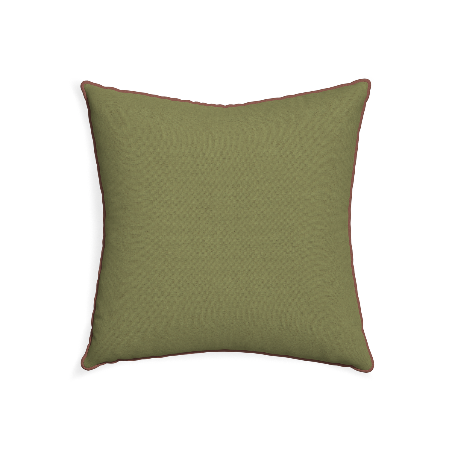 22-square moss custom moss greenpillow with w piping on white background