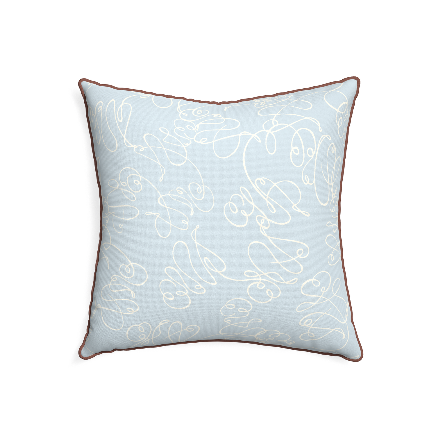 22-square mirabella custom pillow with w piping on white background